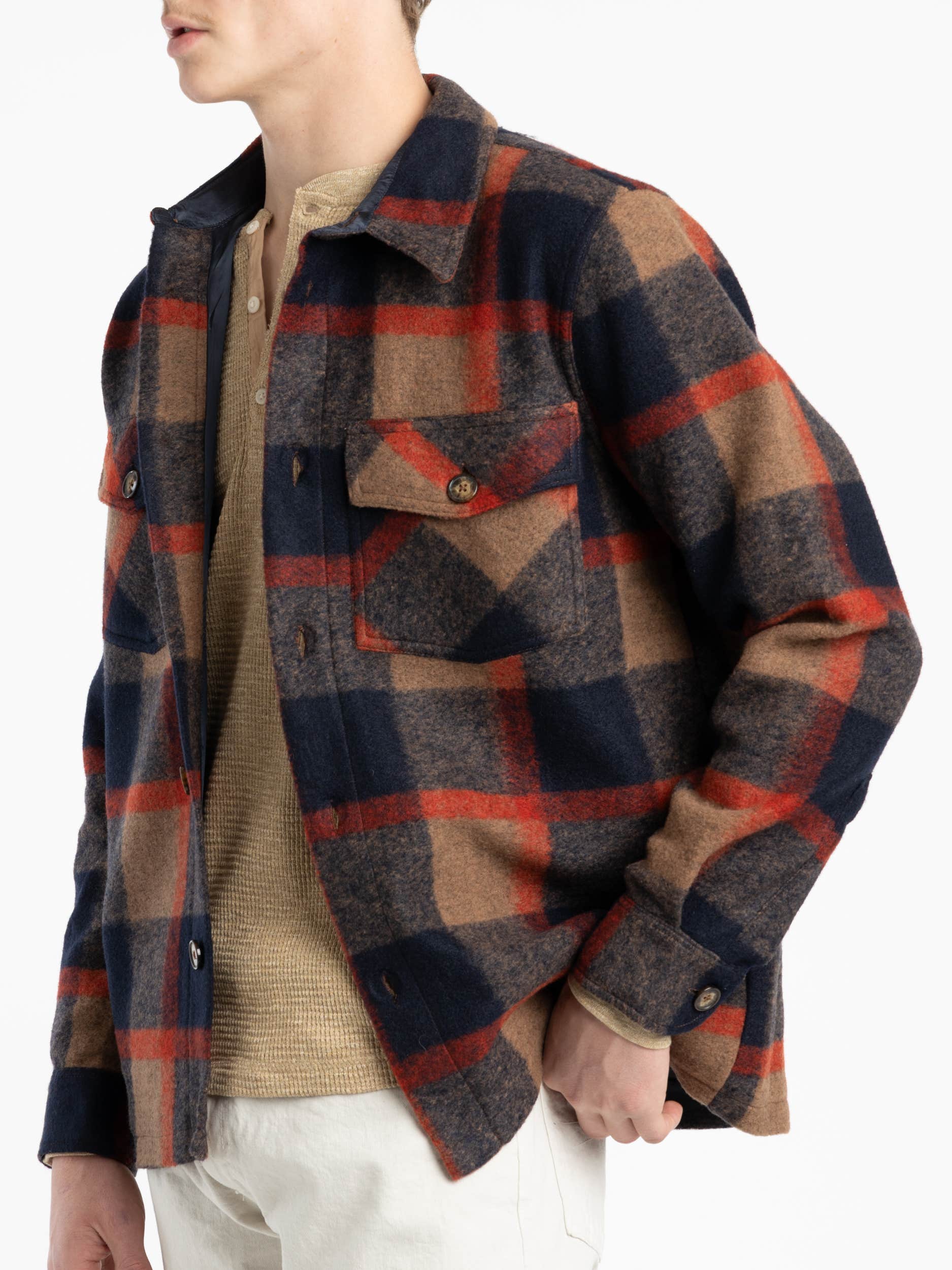 Navy Check Catch Overshirt