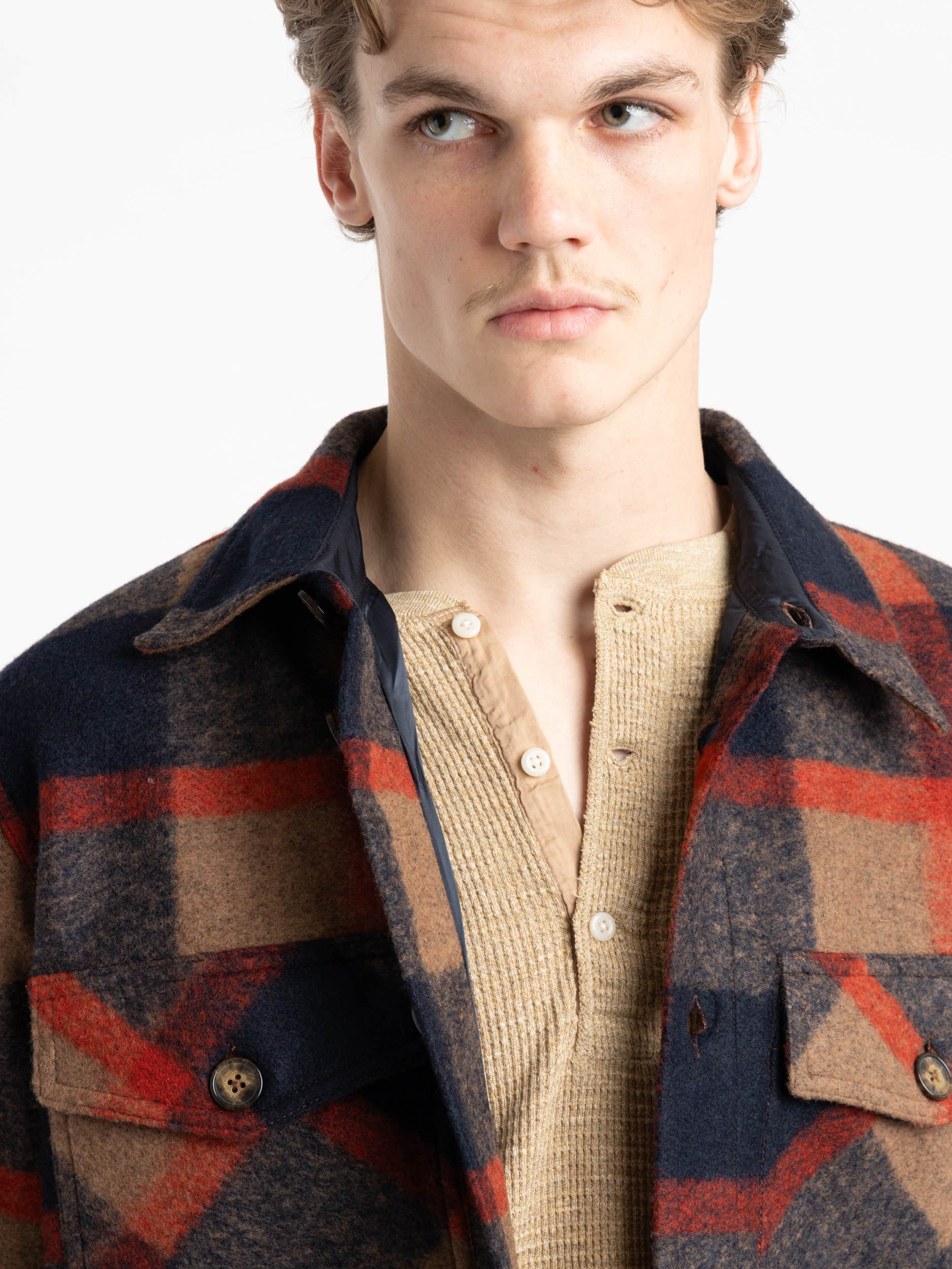 Navy Check Catch Overshirt