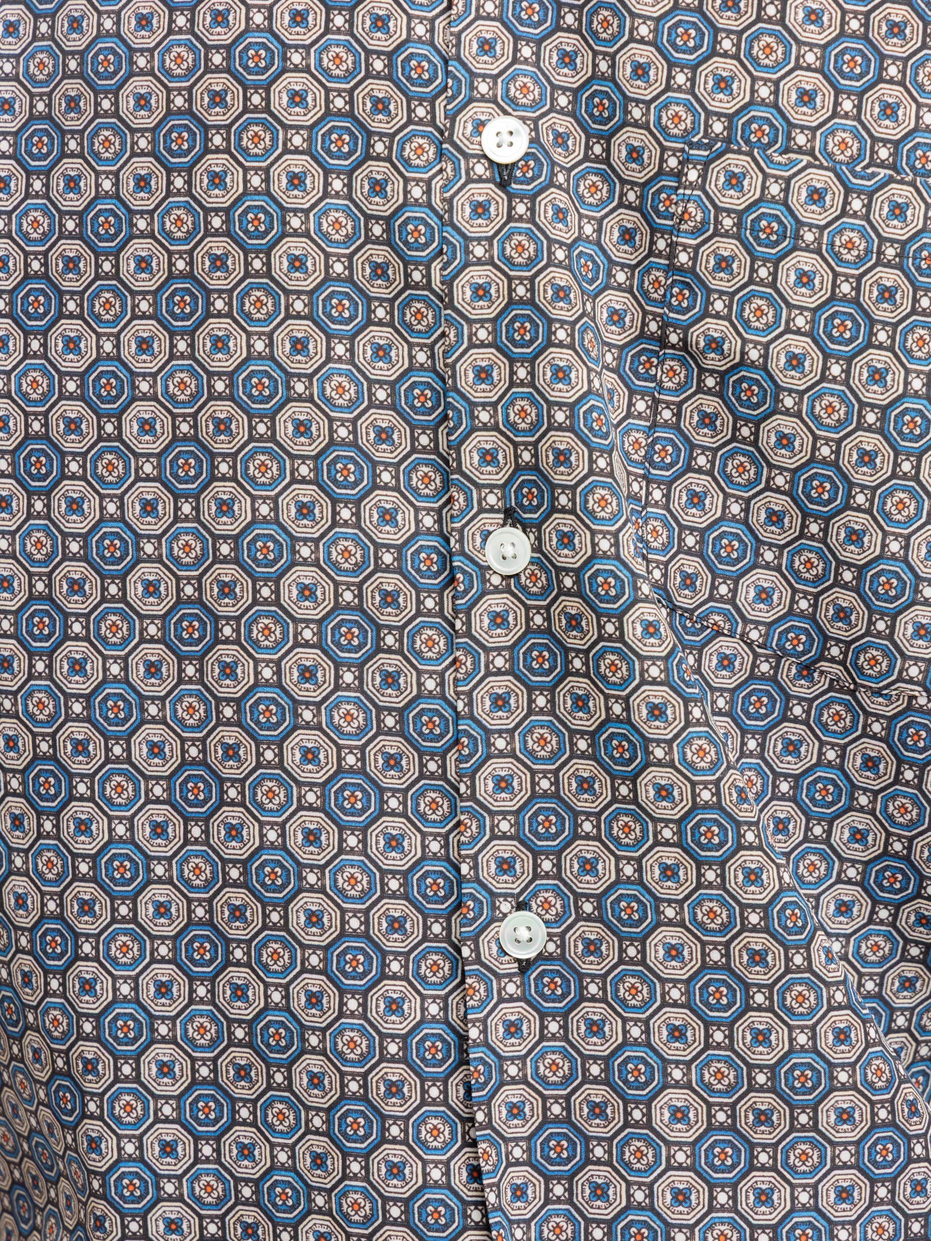 Conte Geometric Print Cobalt Blue Shirt