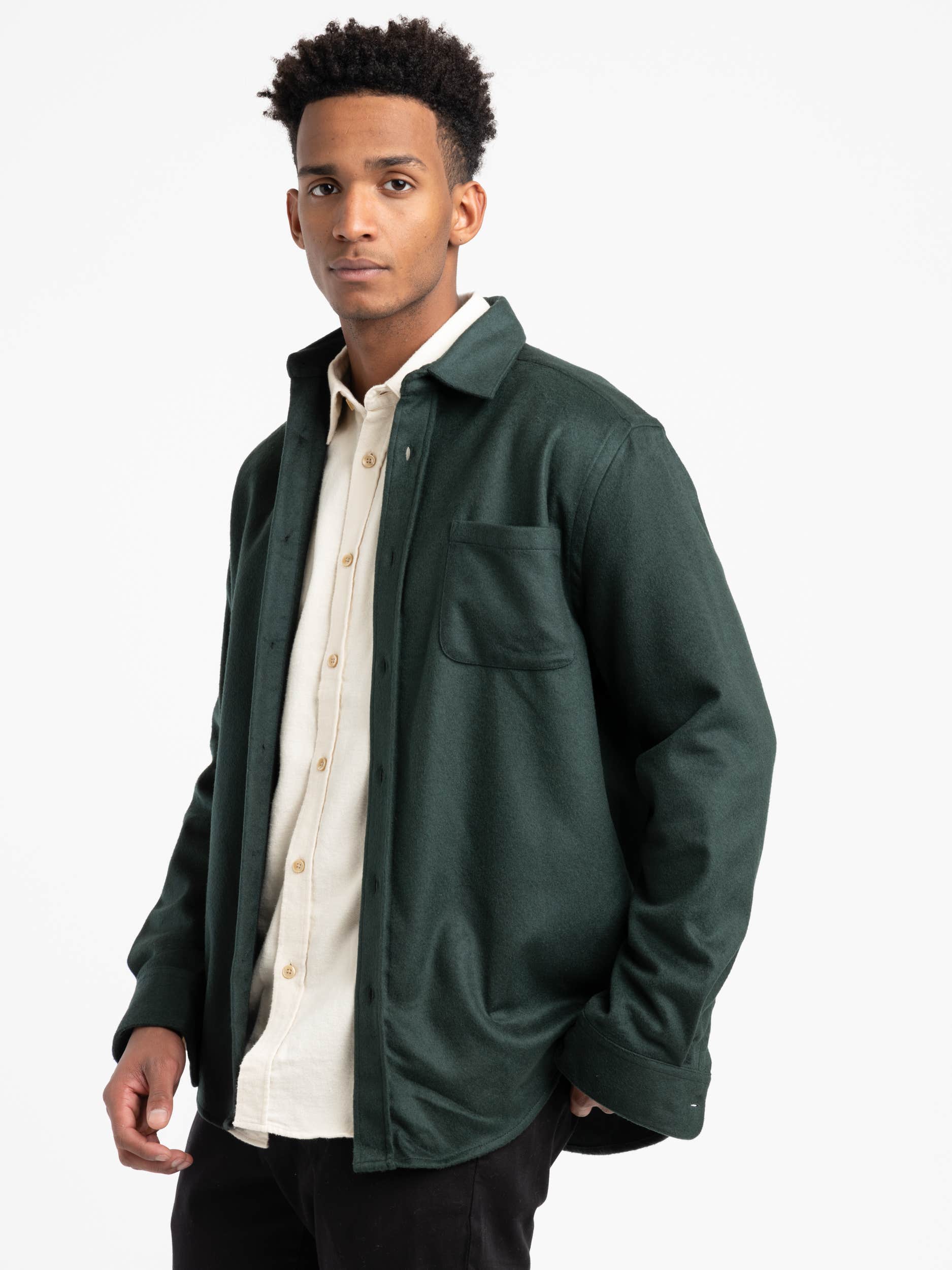 Green Cashmere Overshirt