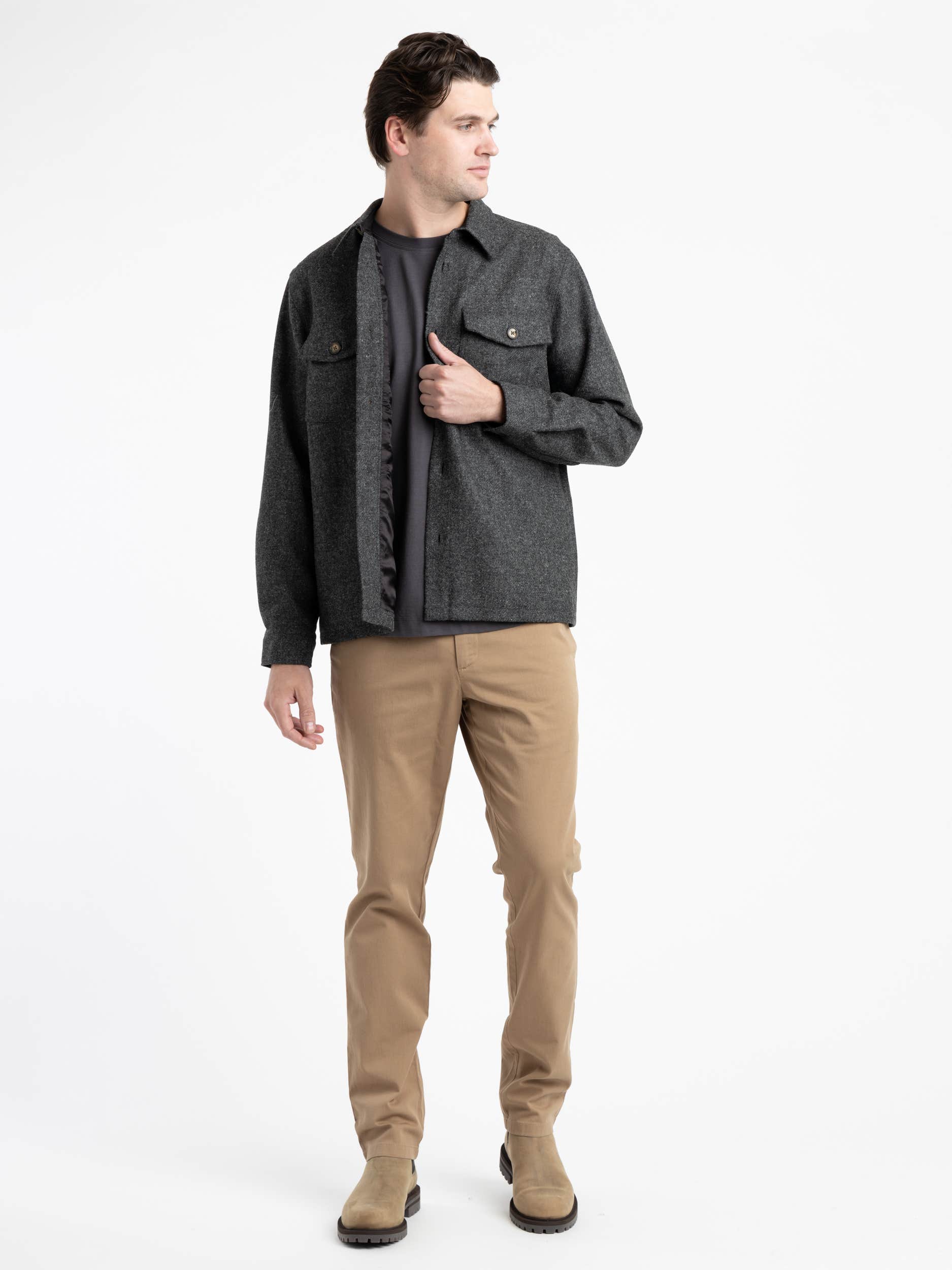 Grey Wool Field Overshirt