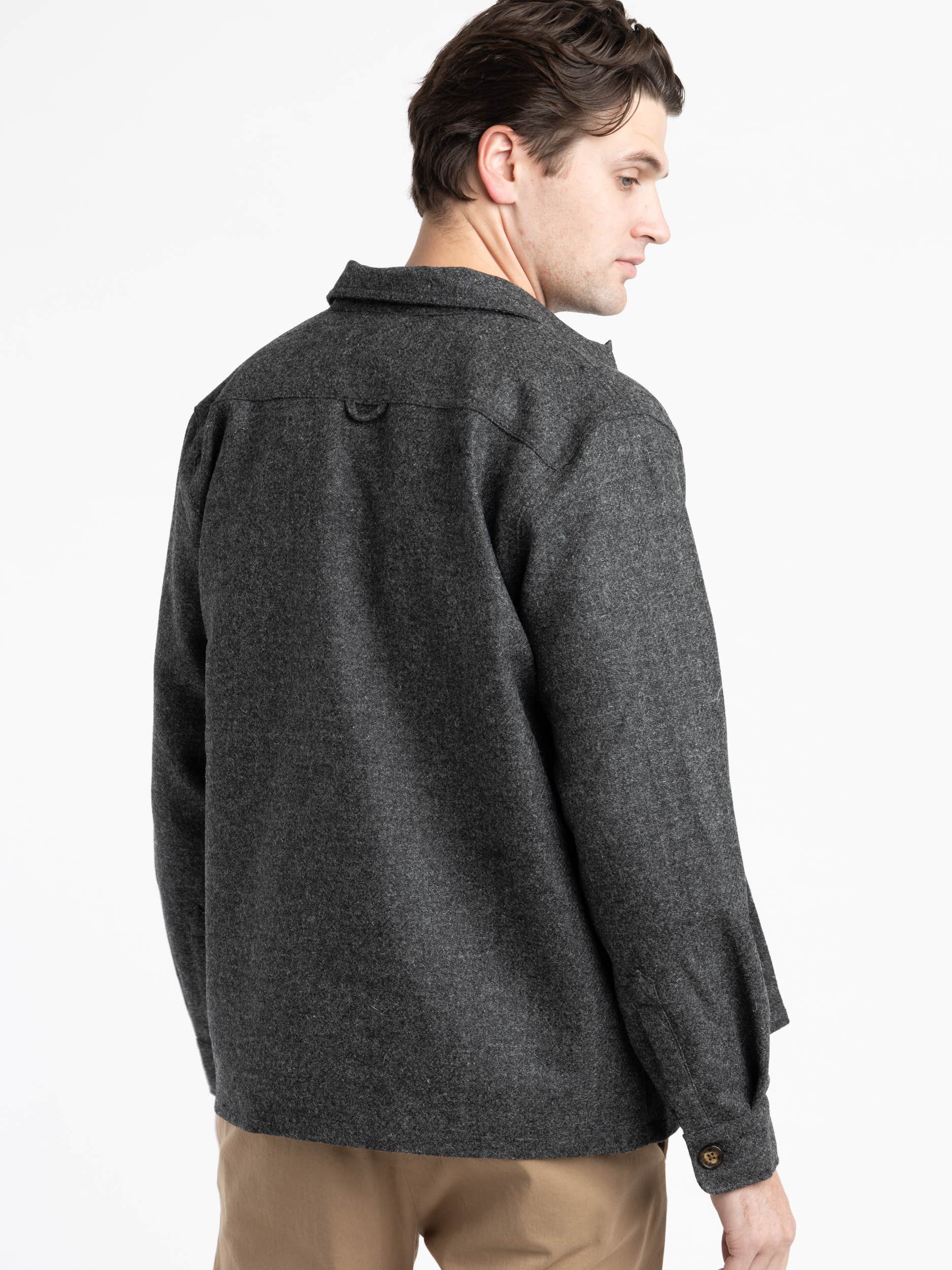 Grey Wool Field Overshirt