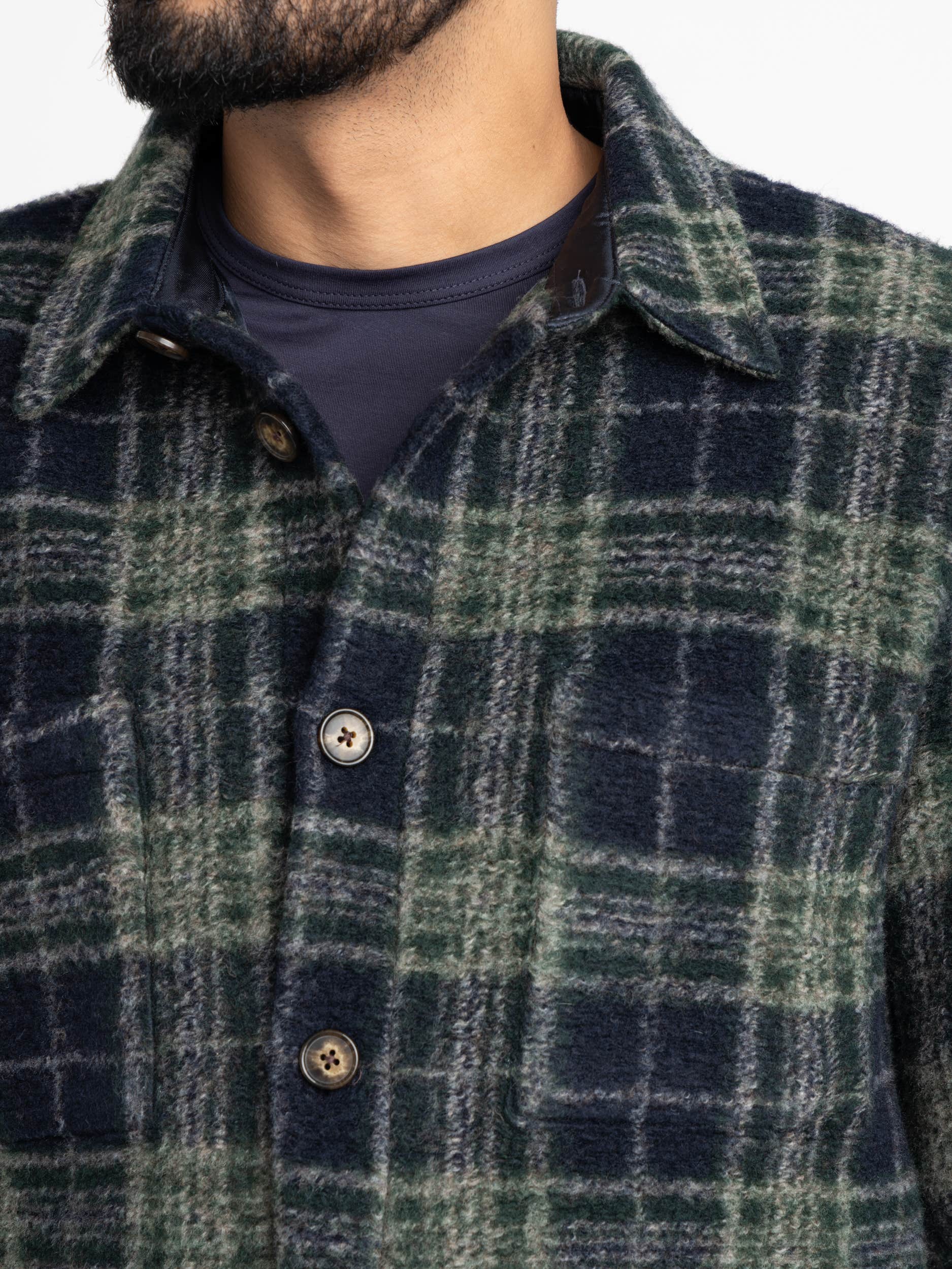 Navy/Green Pic Overshirt