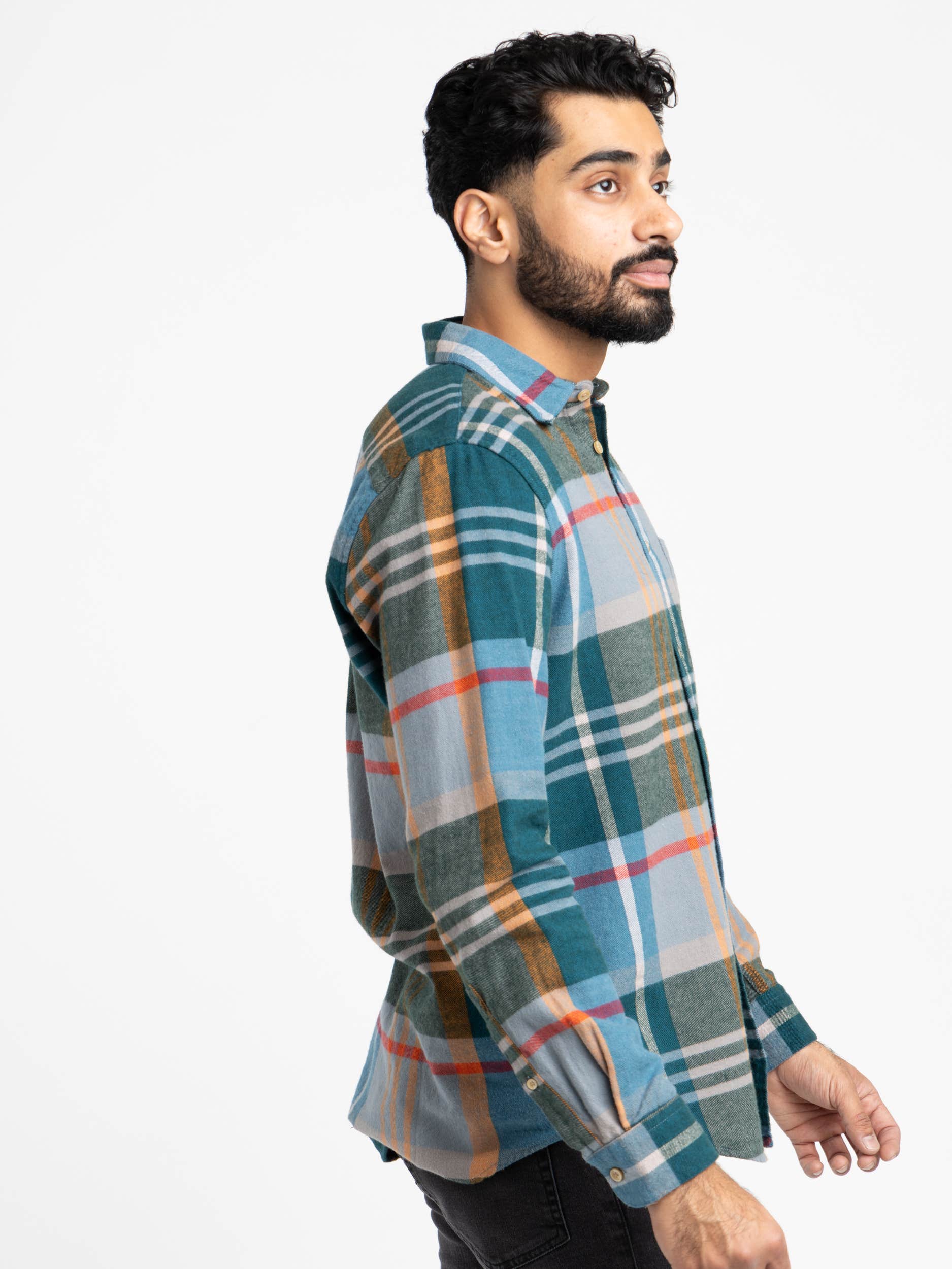 Green Multi-Check Realm Flannel Shirt