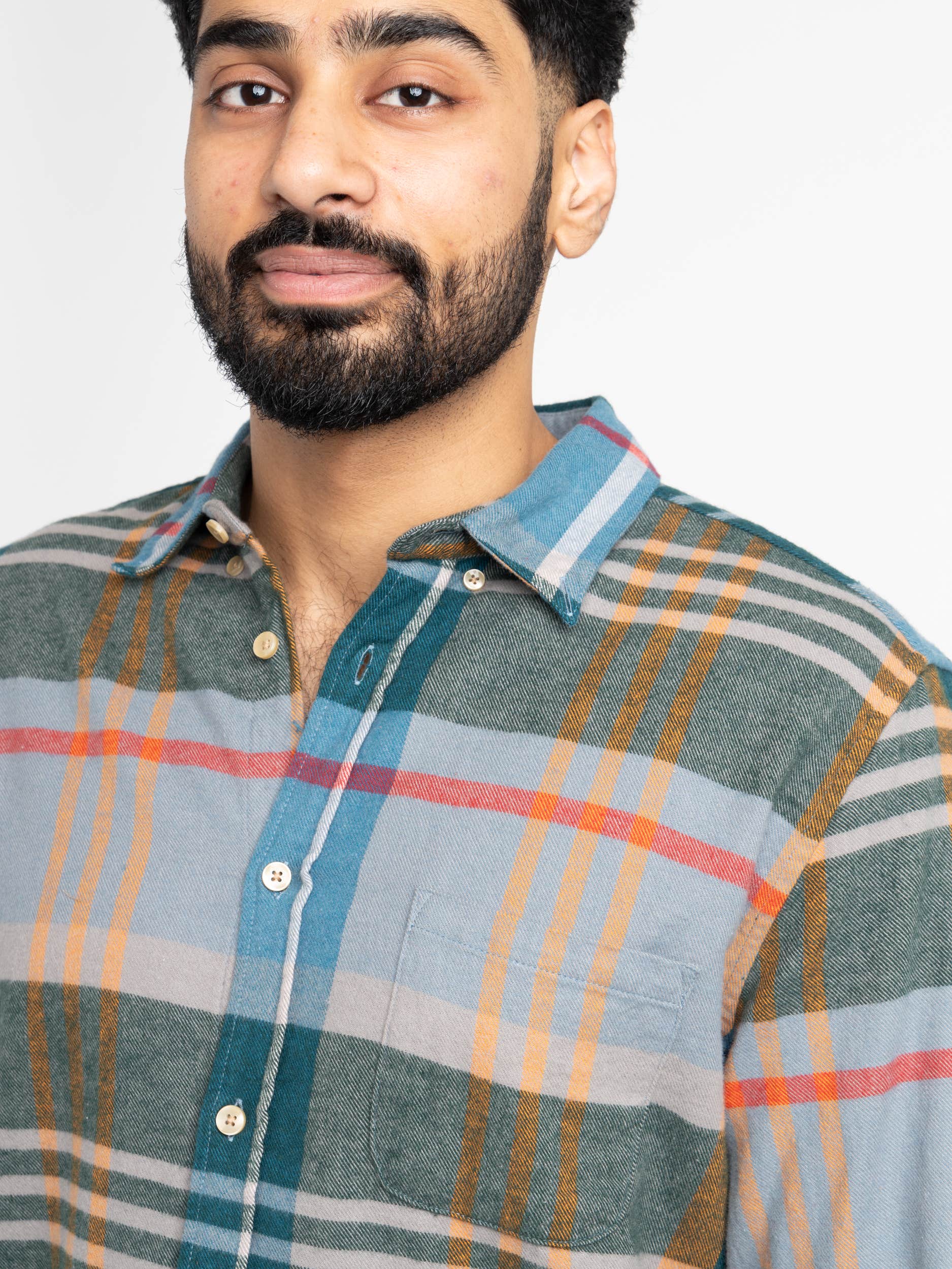 Green Multi-Check Realm Flannel Shirt