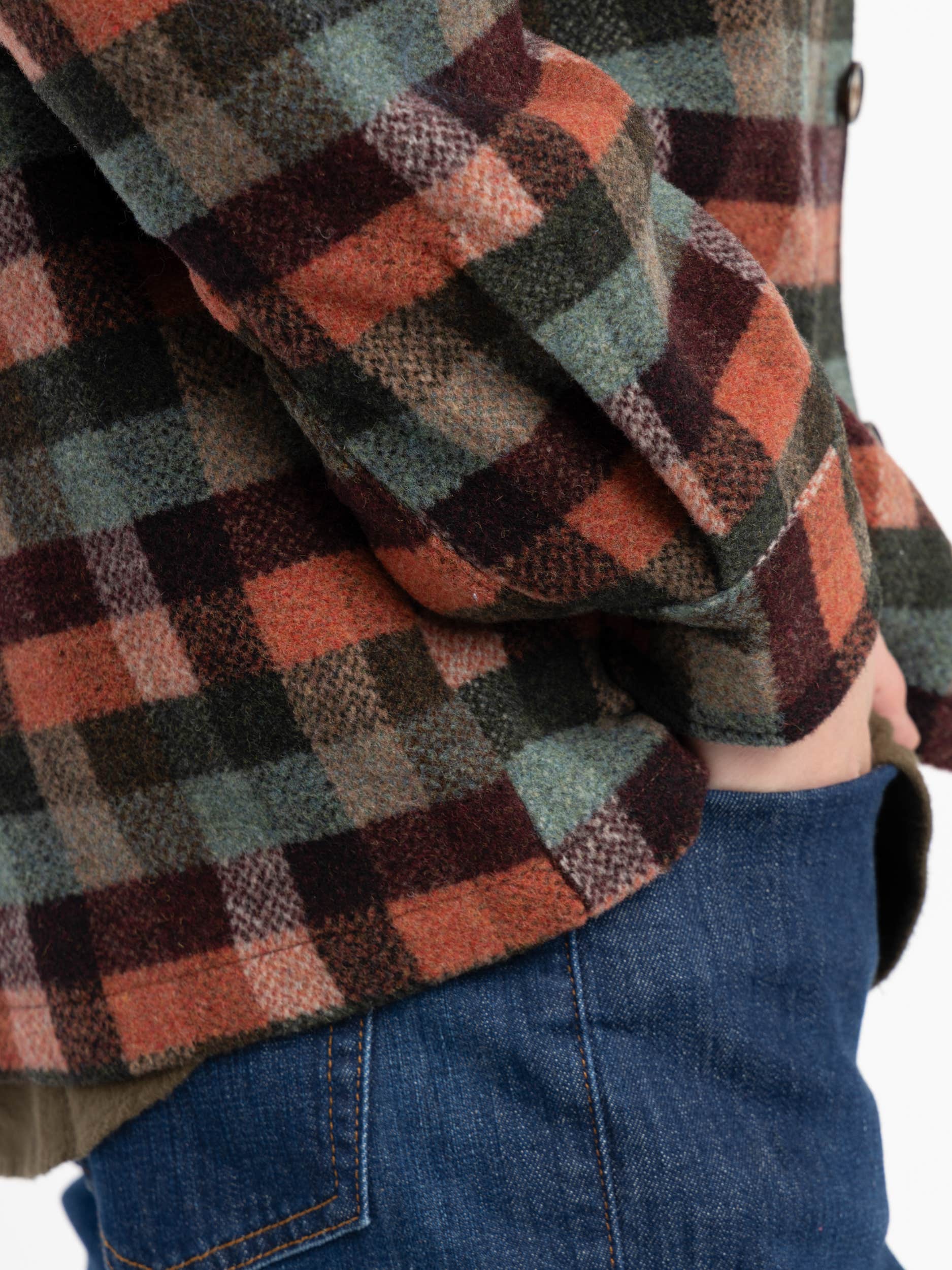 Red Check Block Overshirt