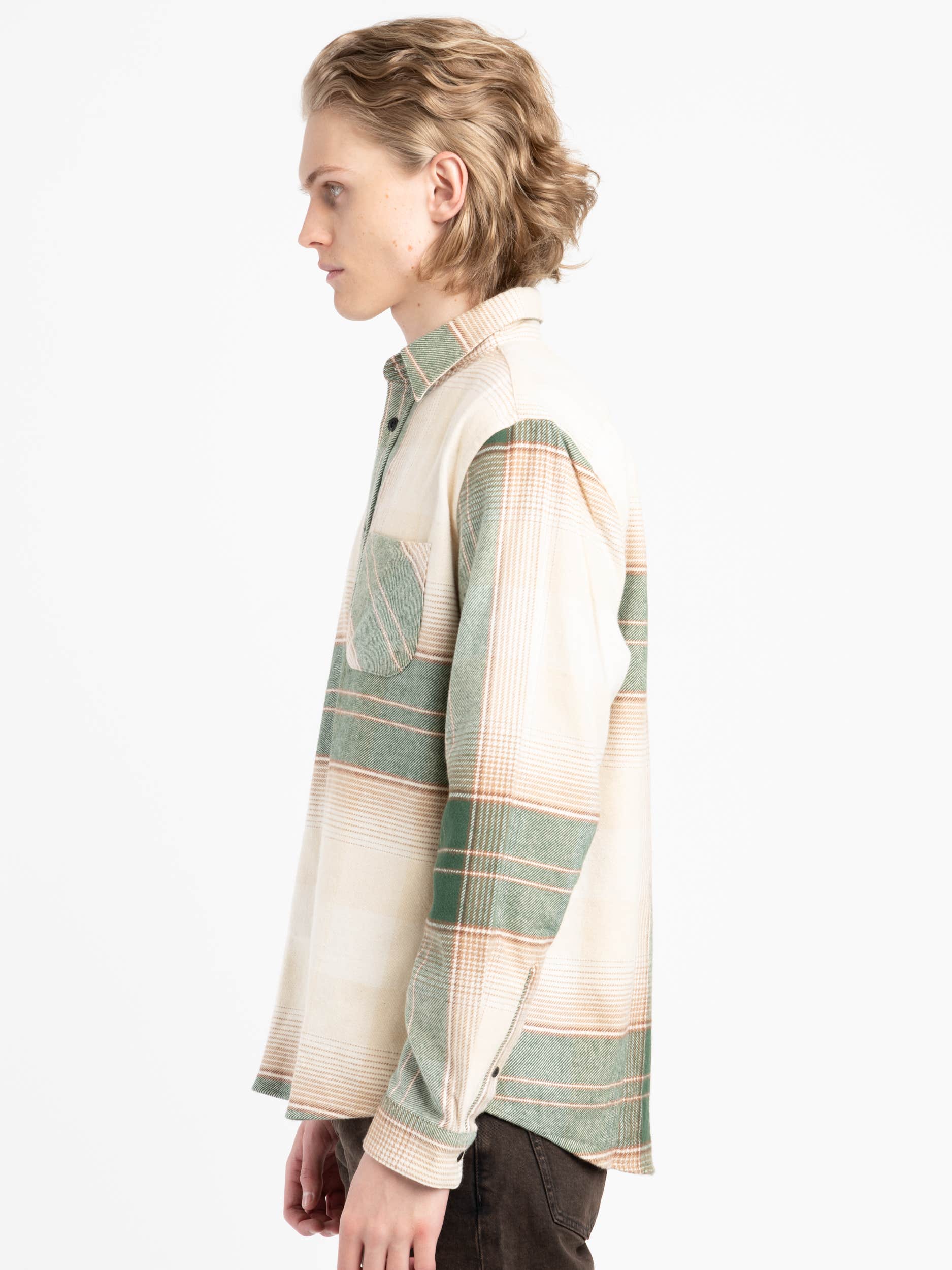Green/Ecru Sequoia Plaid Flannel Shirt