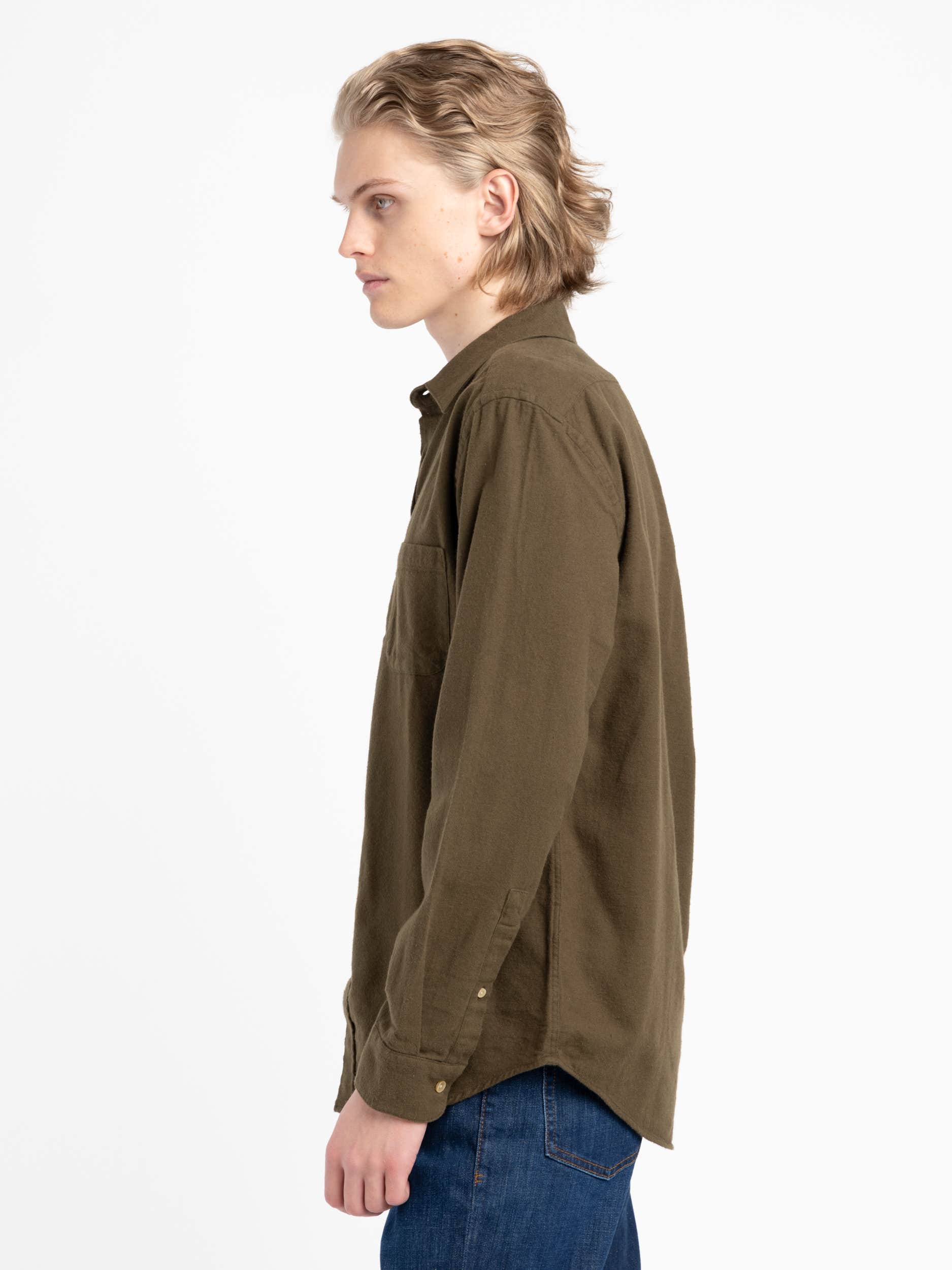 Olive Green Teca Flannel Shirt
