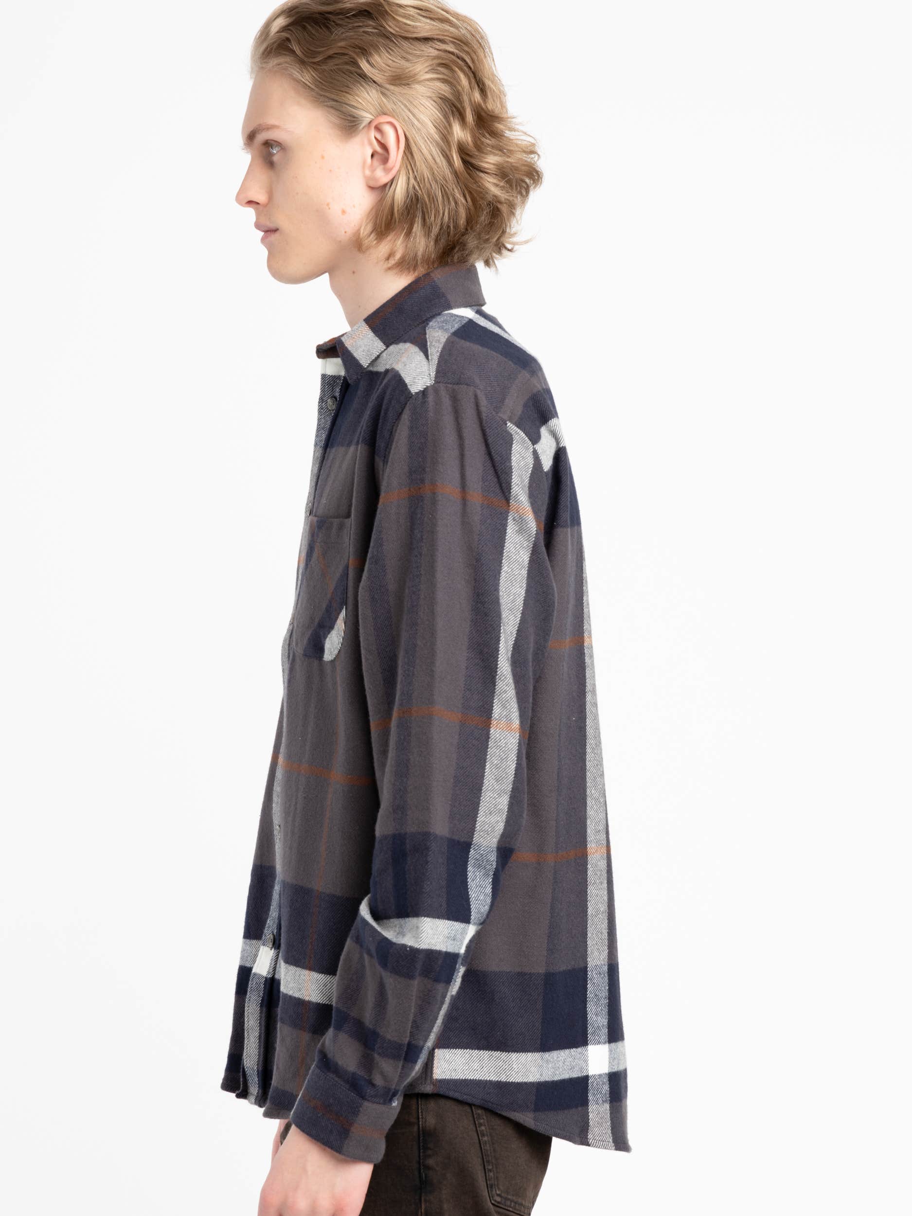 Grey Check Viz Flannel Shirt