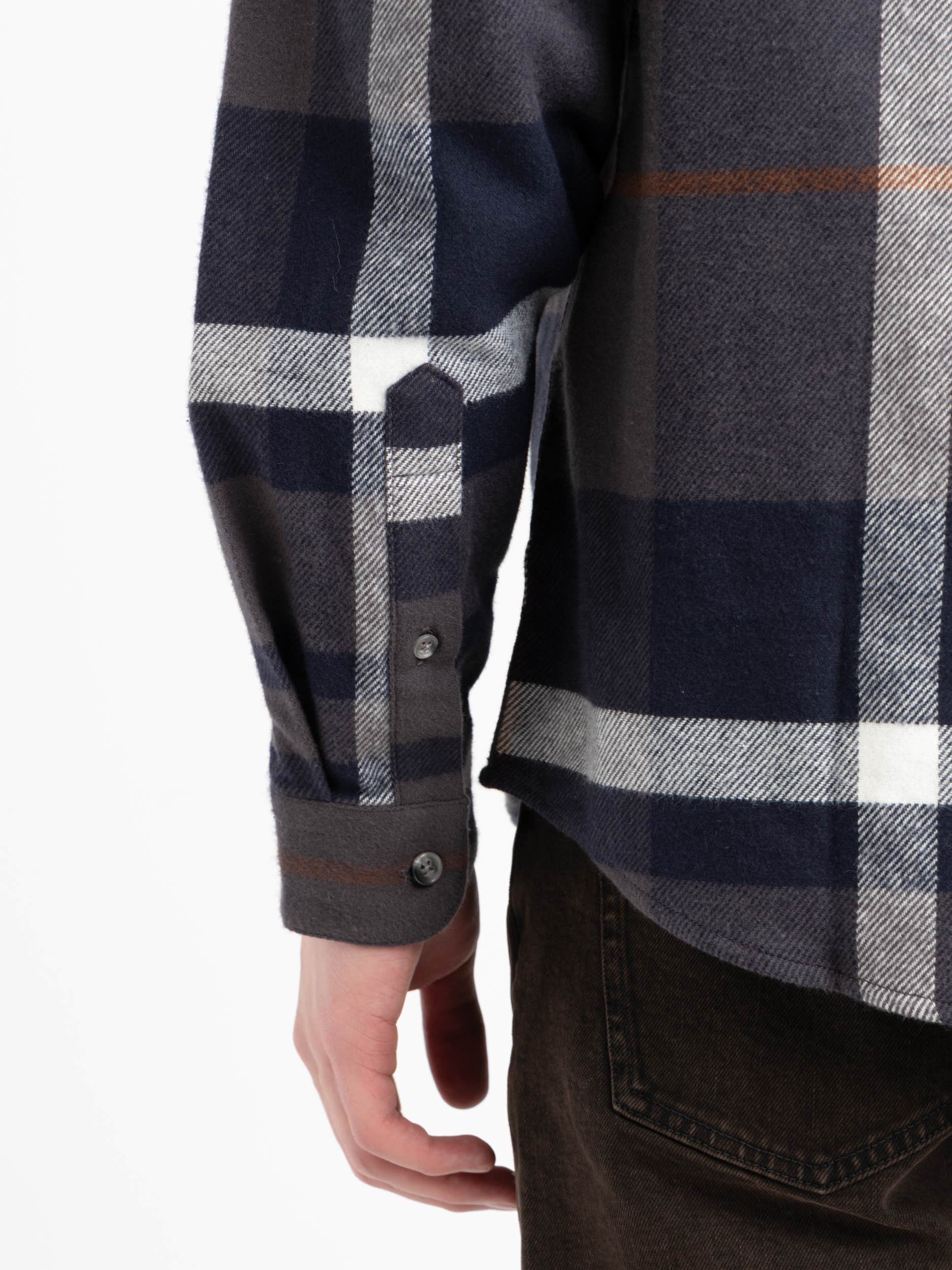 Grey Check Viz Flannel Shirt