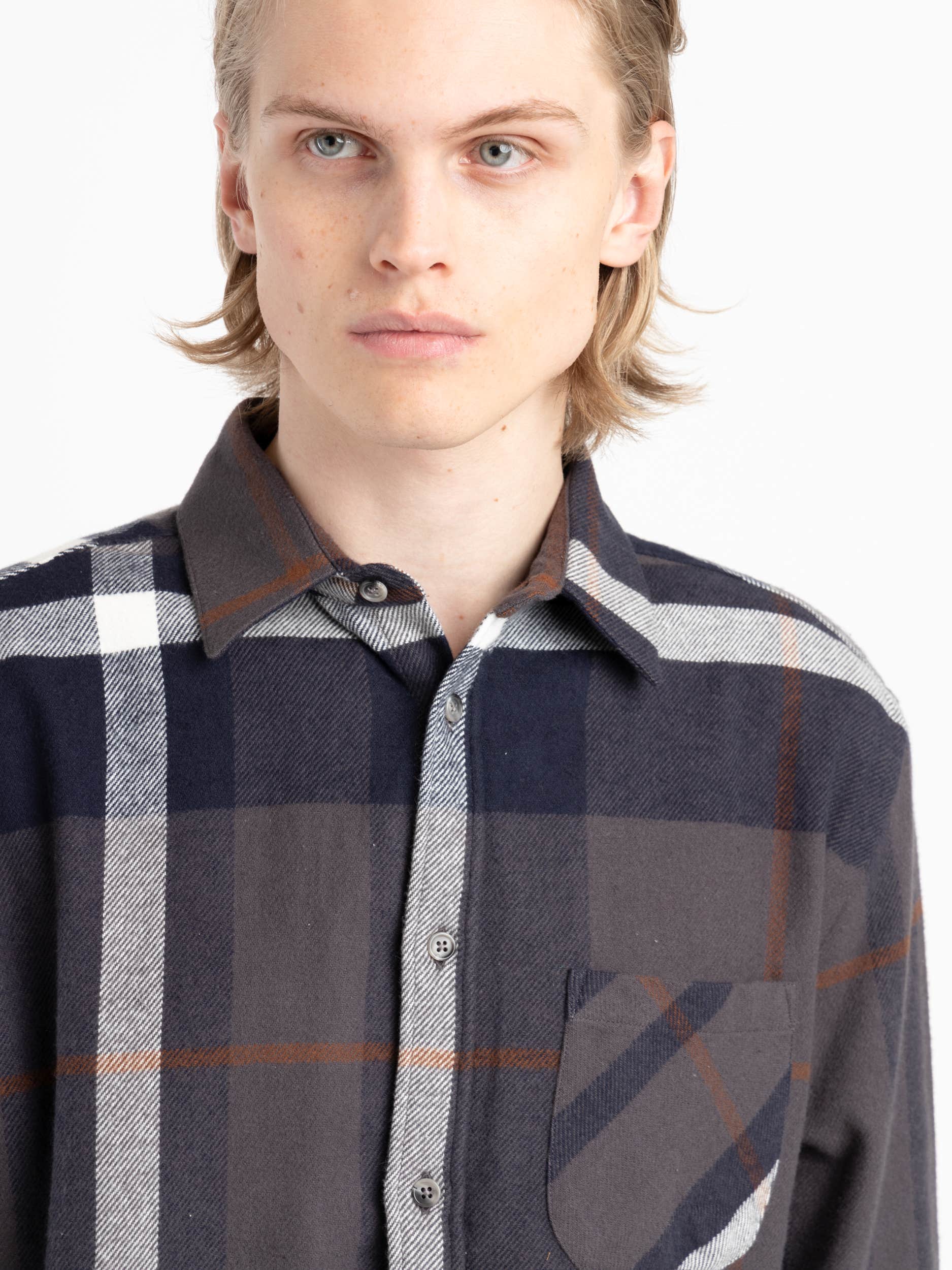 Grey Check Viz Flannel Shirt
