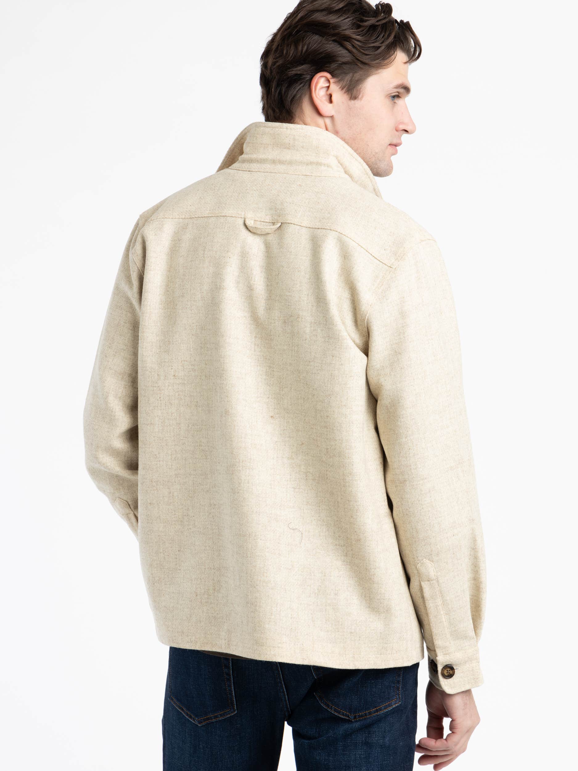 Ecru Wool Field Overshirt
