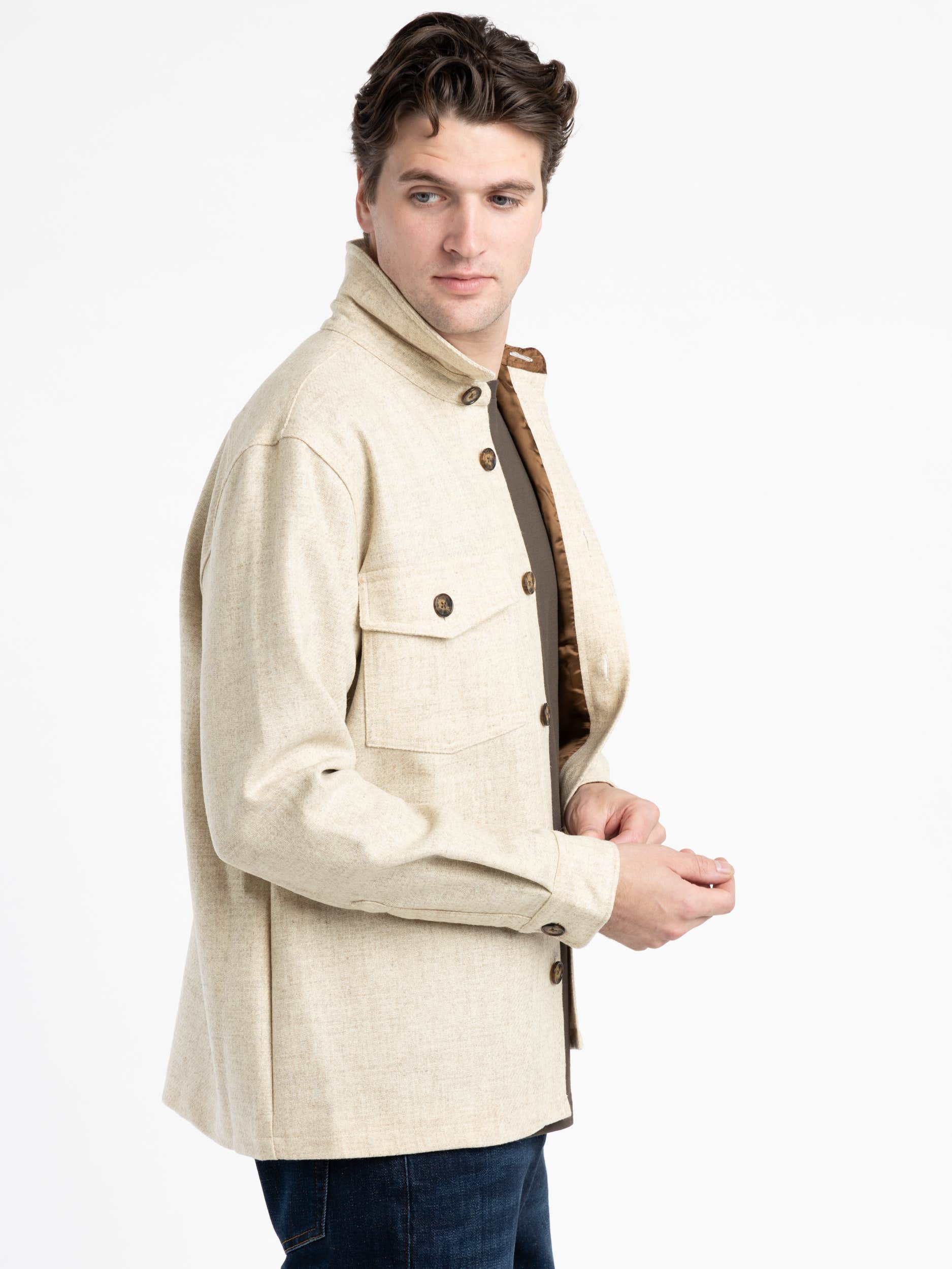 Ecru Wool Field Overshirt