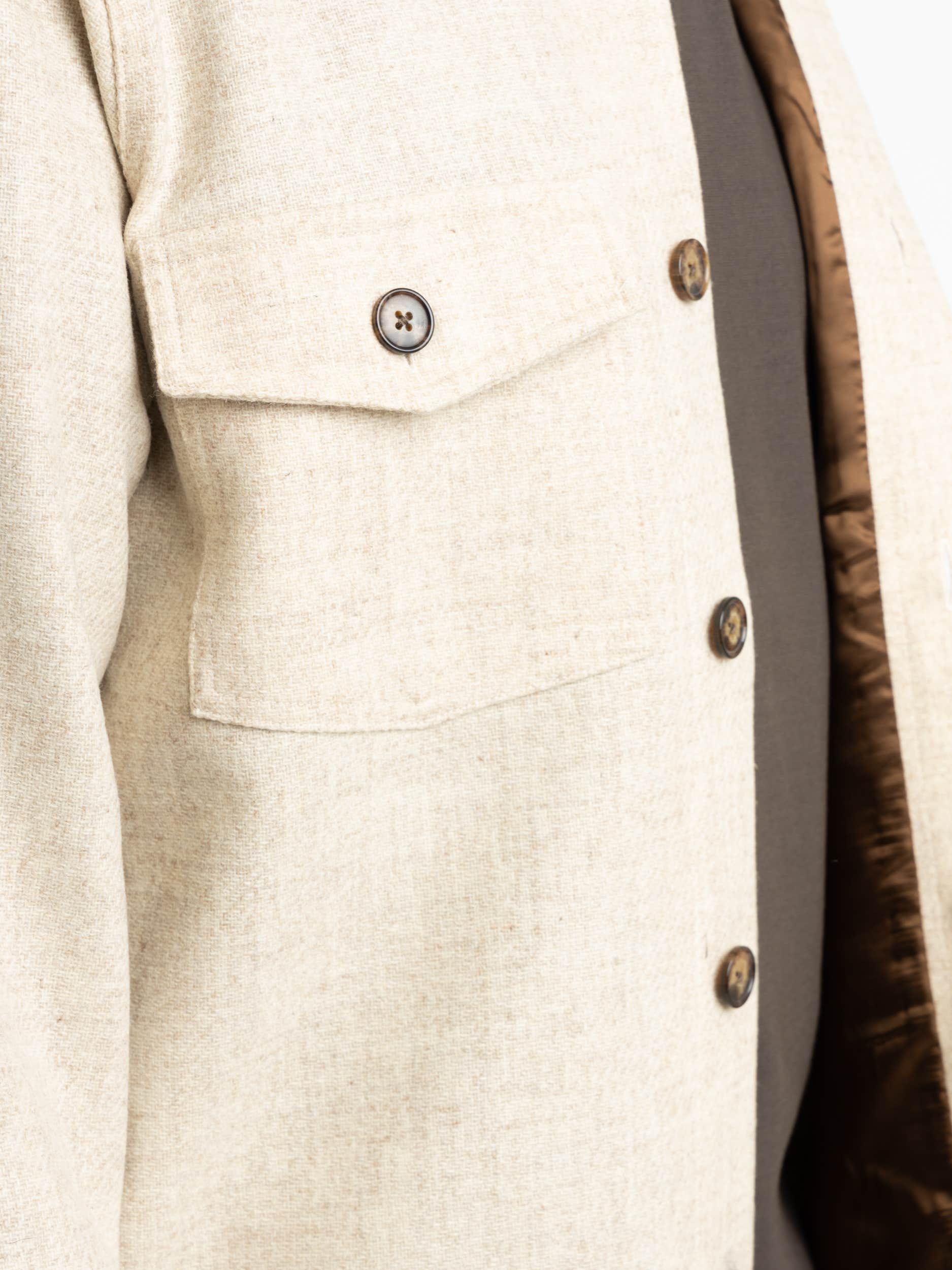 Ecru Wool Field Overshirt