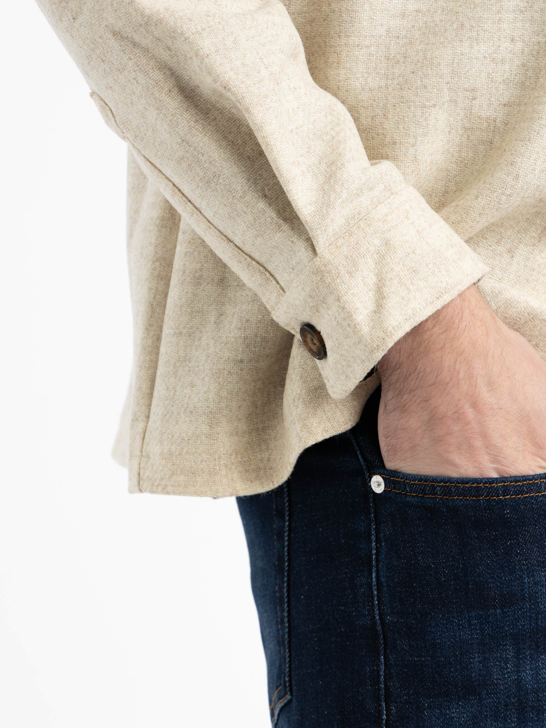 Ecru Wool Field Overshirt