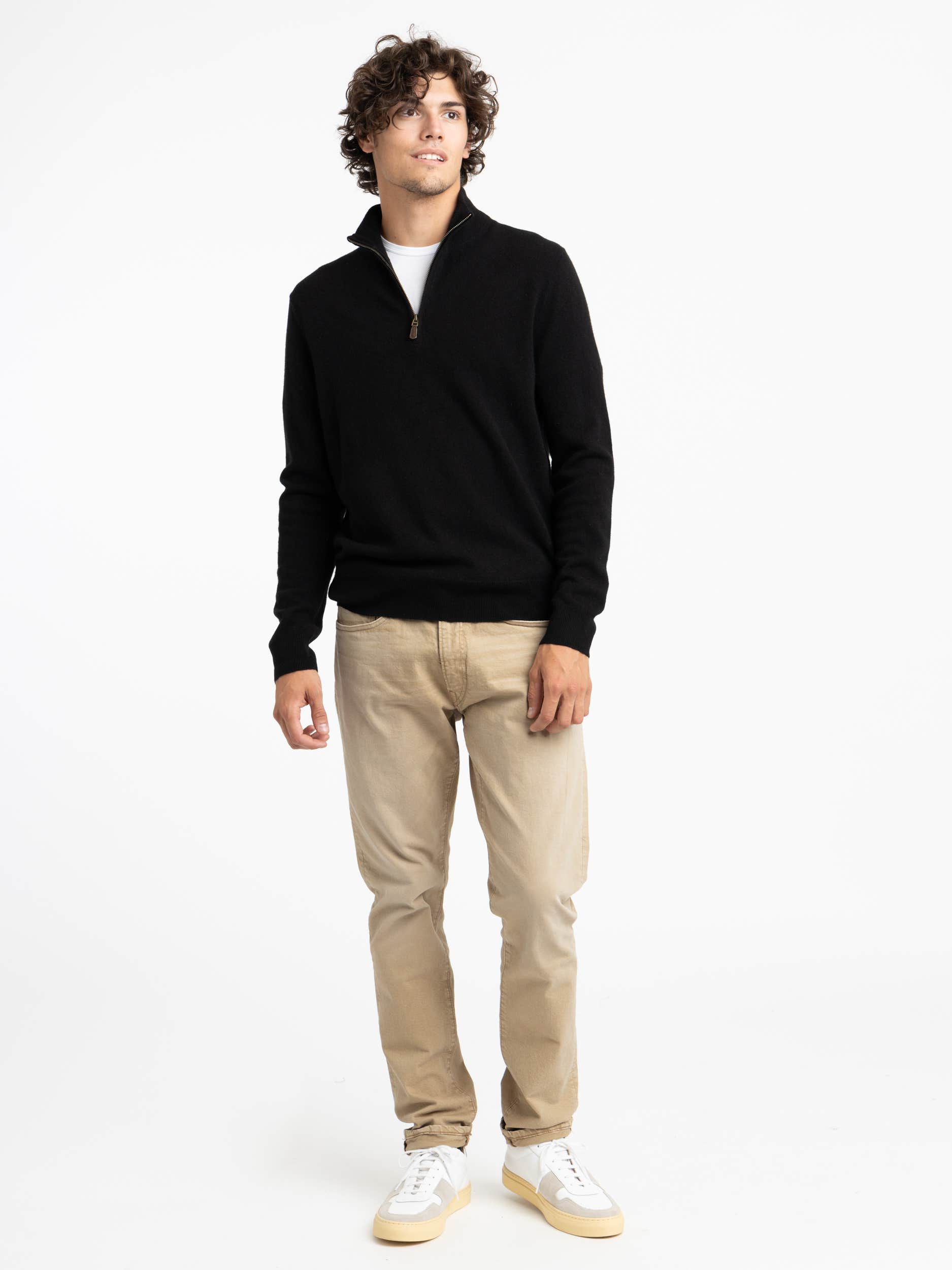 Black Wool Quarter Zip