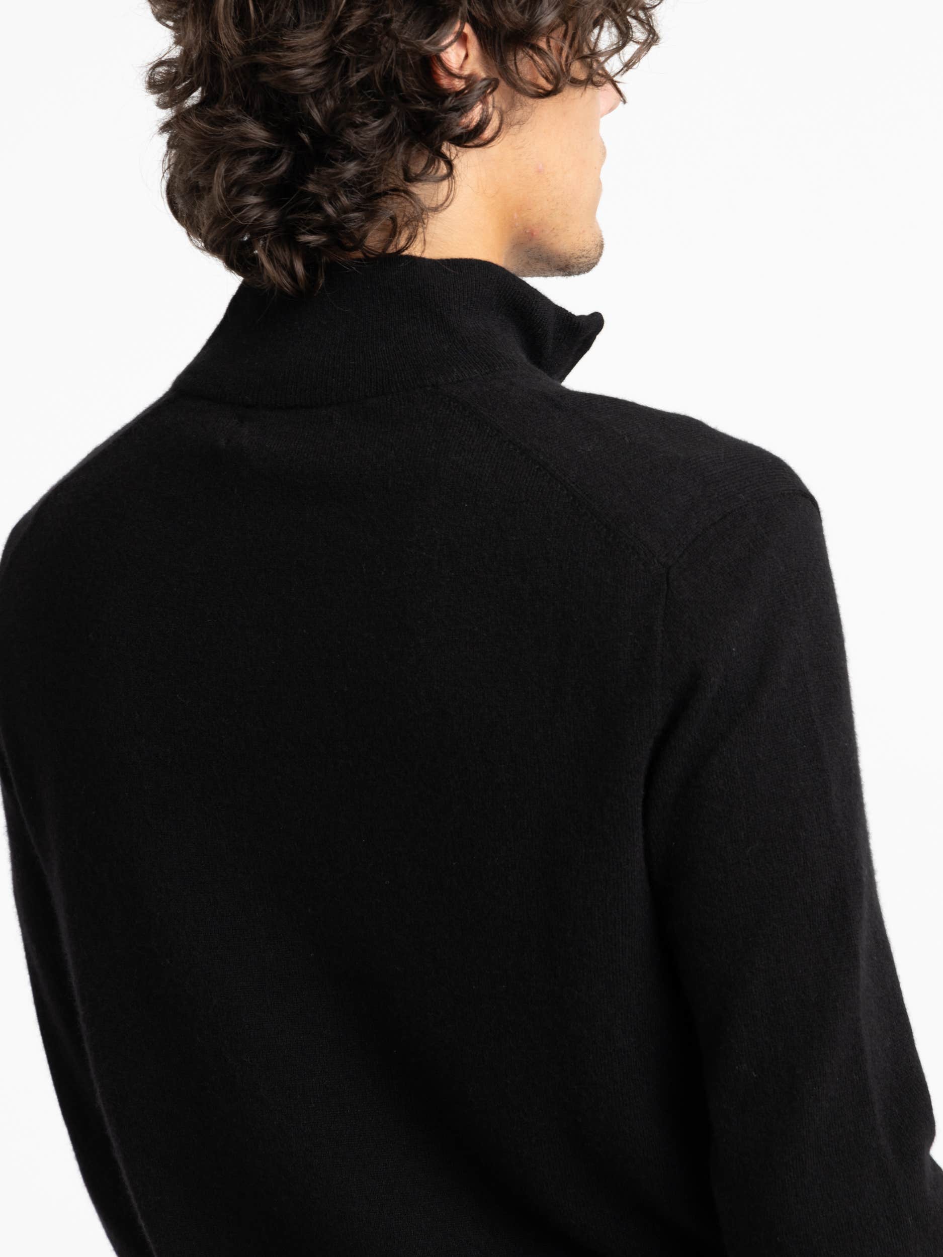 Black Wool Quarter Zip