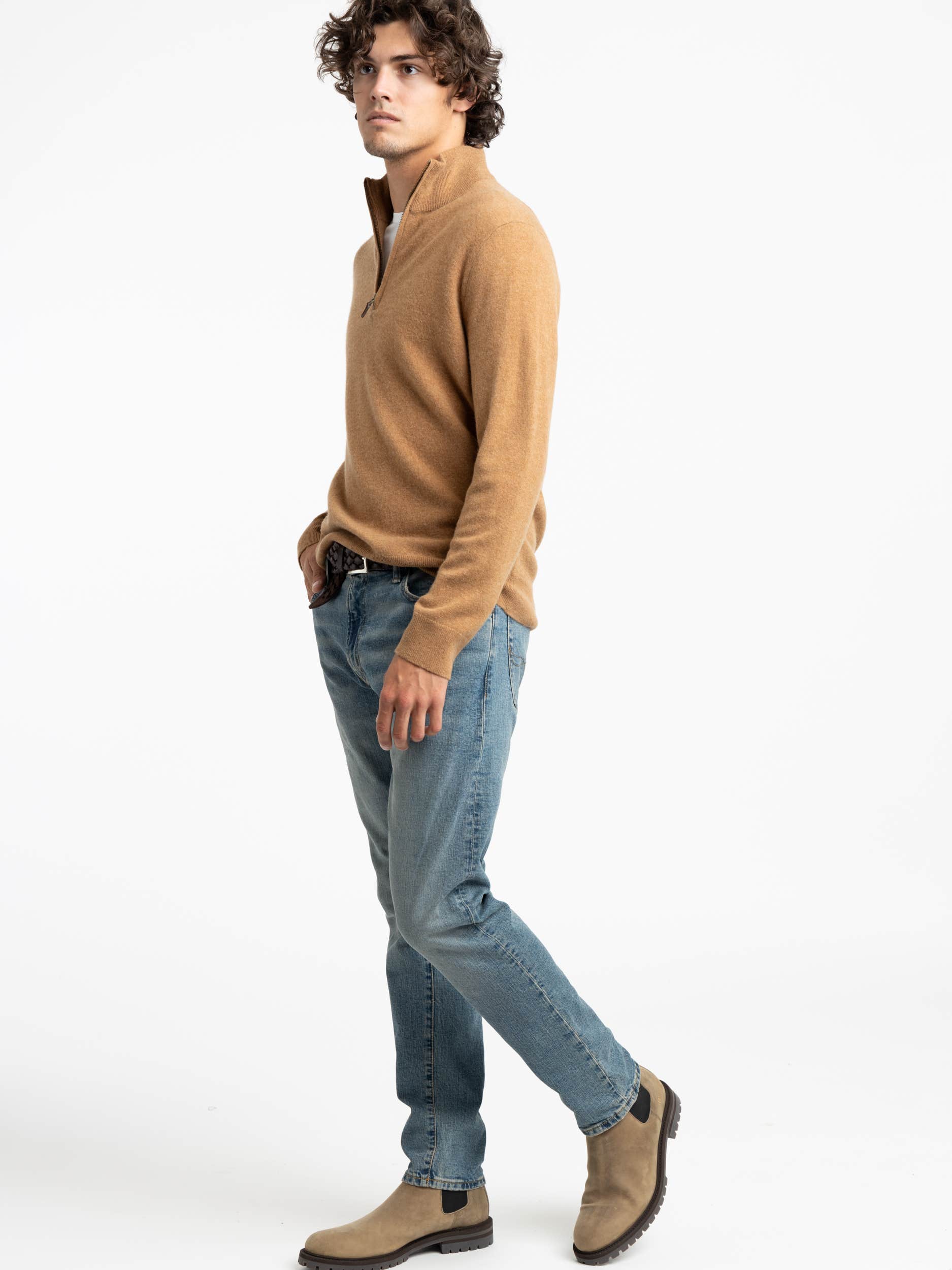 Camel Wool Quarter Zip