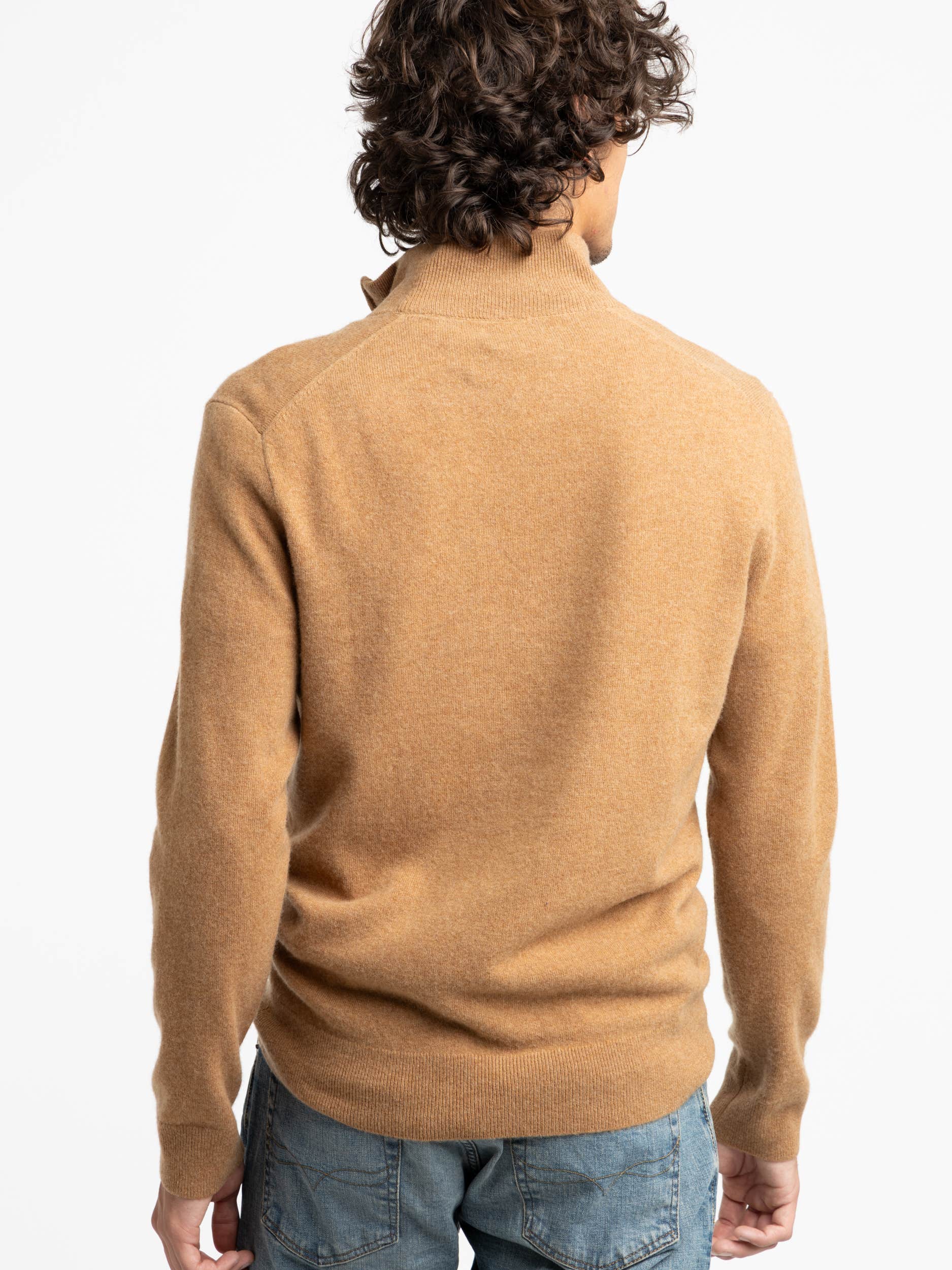 Camel Wool Quarter Zip