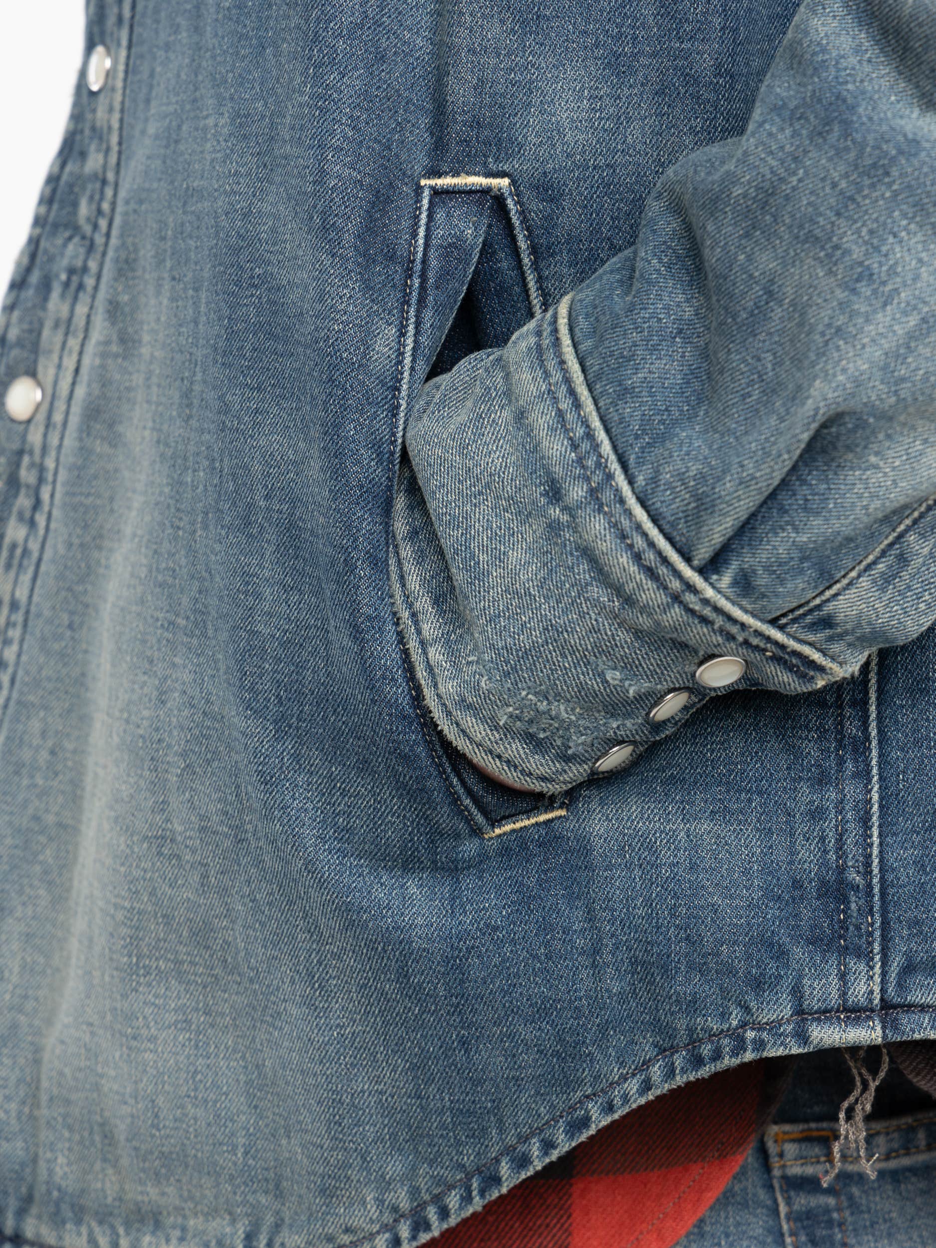 Fleece-Lined Denim Western Overshirt