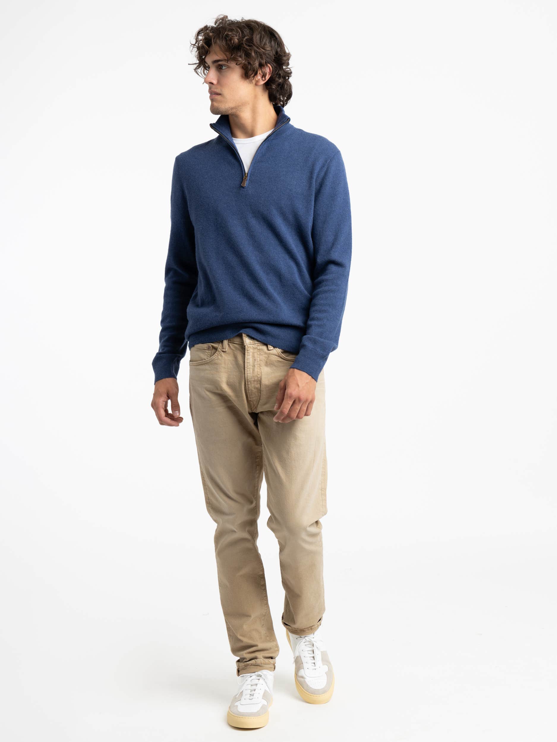 Navy Wool Quarter Zip