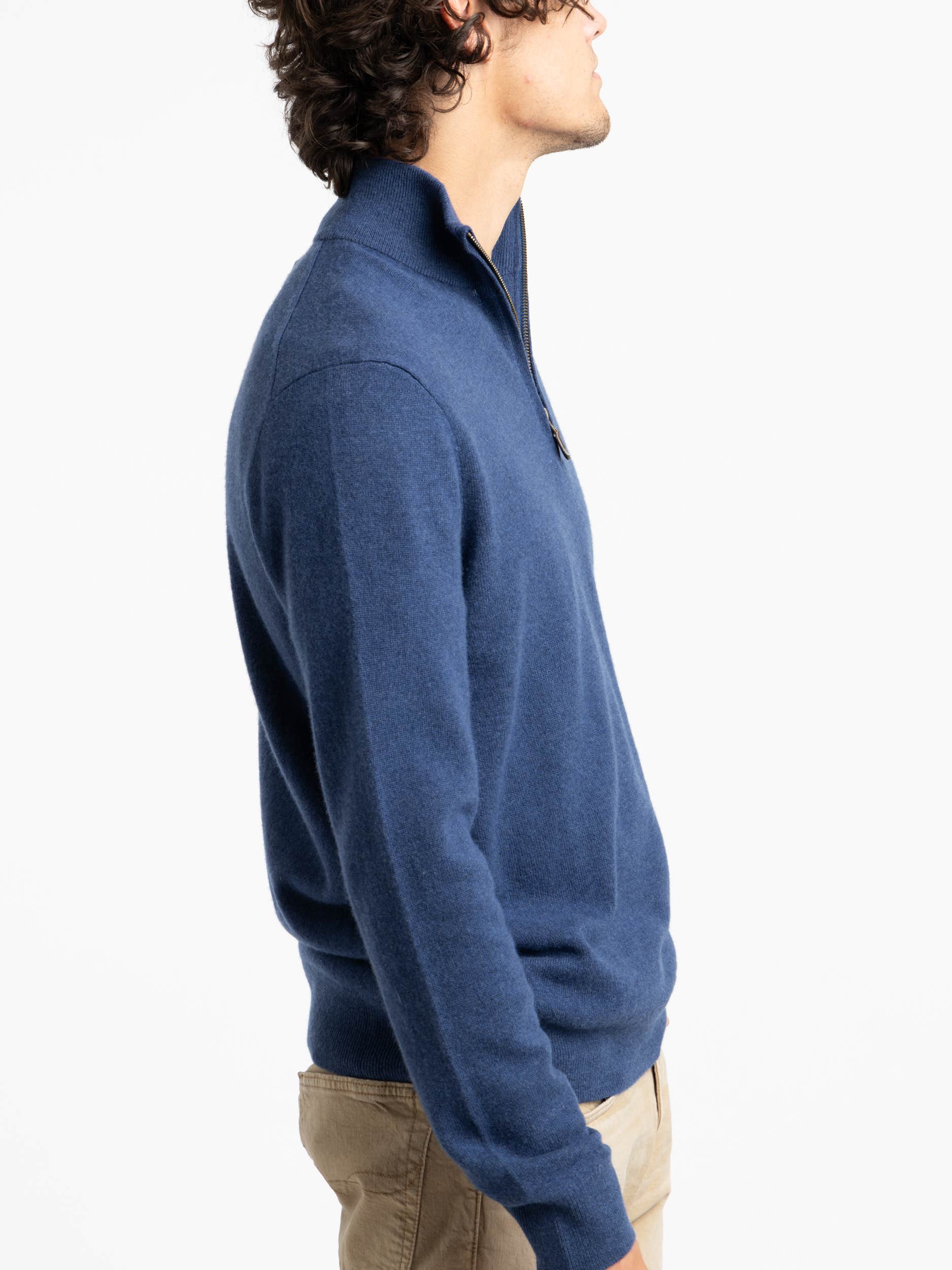 Navy Wool Quarter Zip