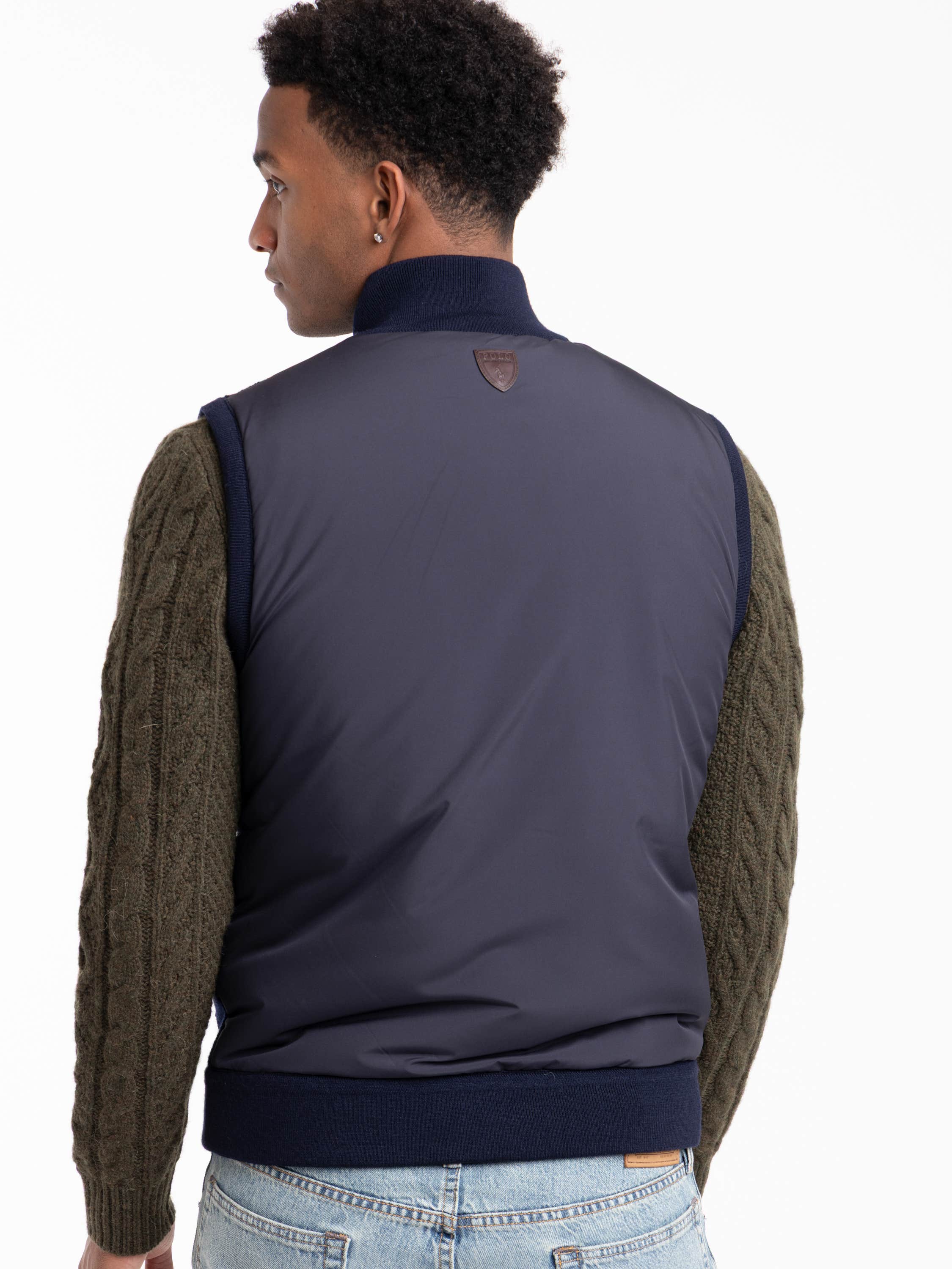Navy Hybrid Full-Zip Sweater Vest