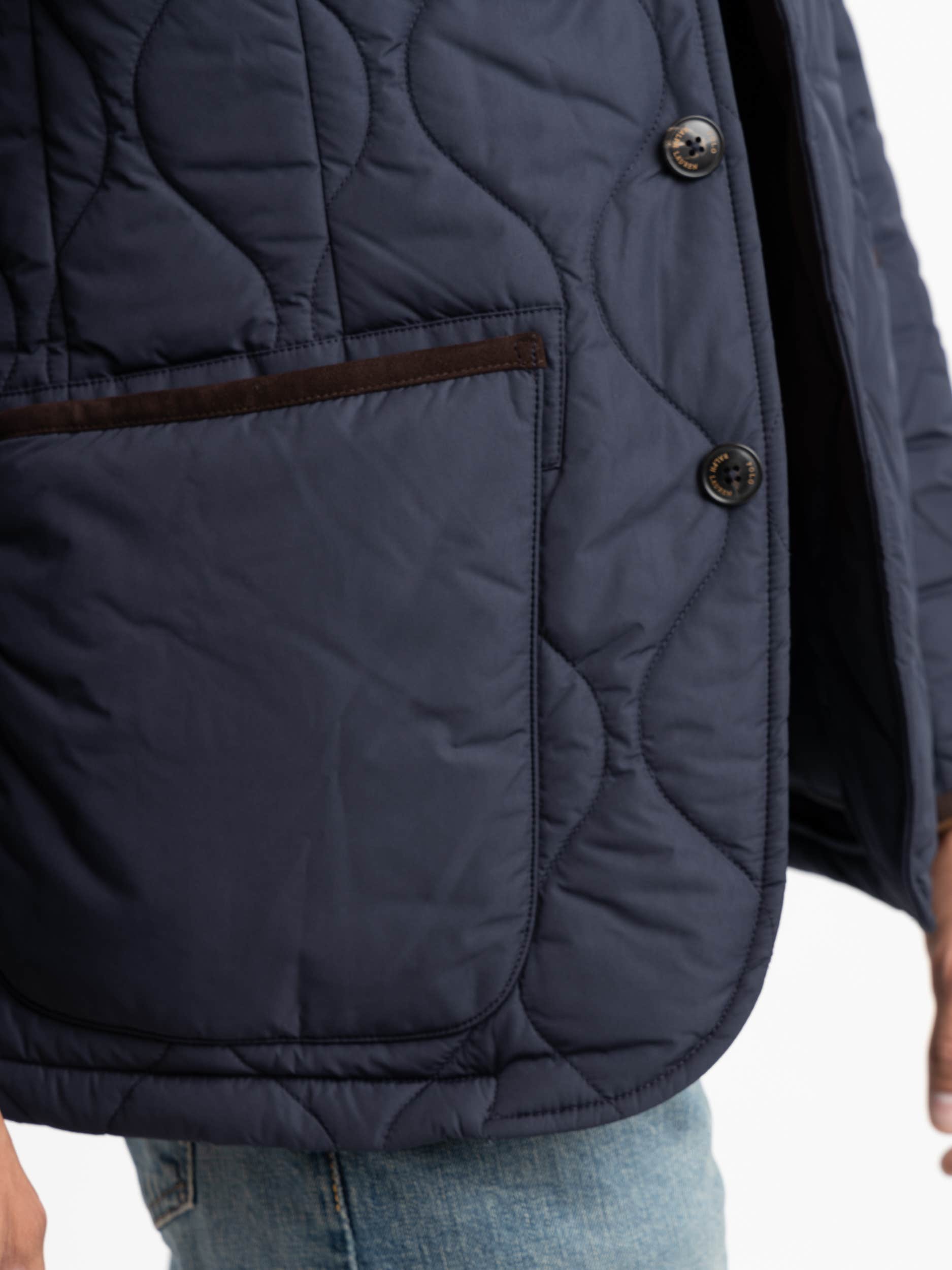 Suede Trim Quilted Jacket