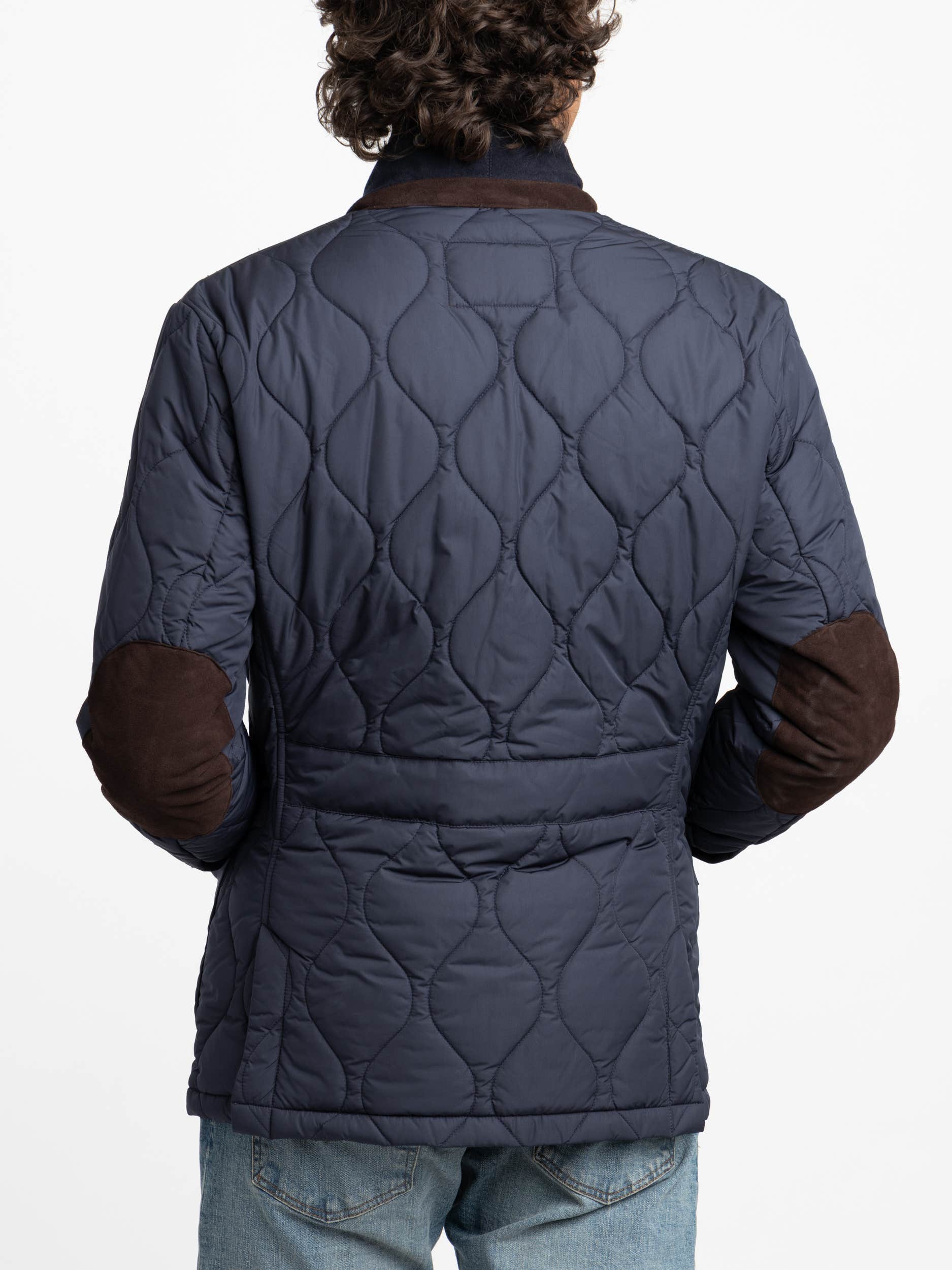 Suede Trim Quilted Jacket
