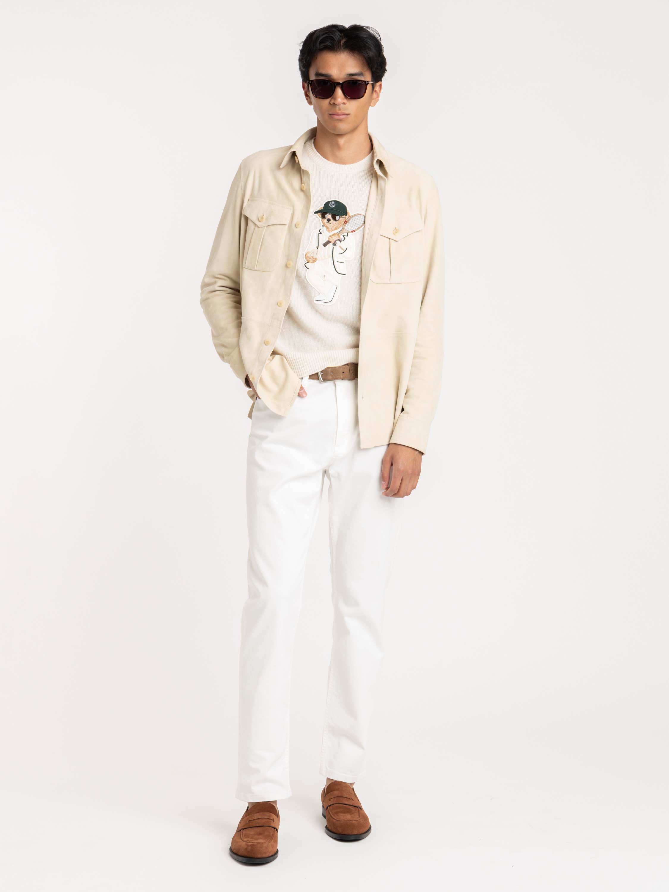 Beige Suede Leather Jacket