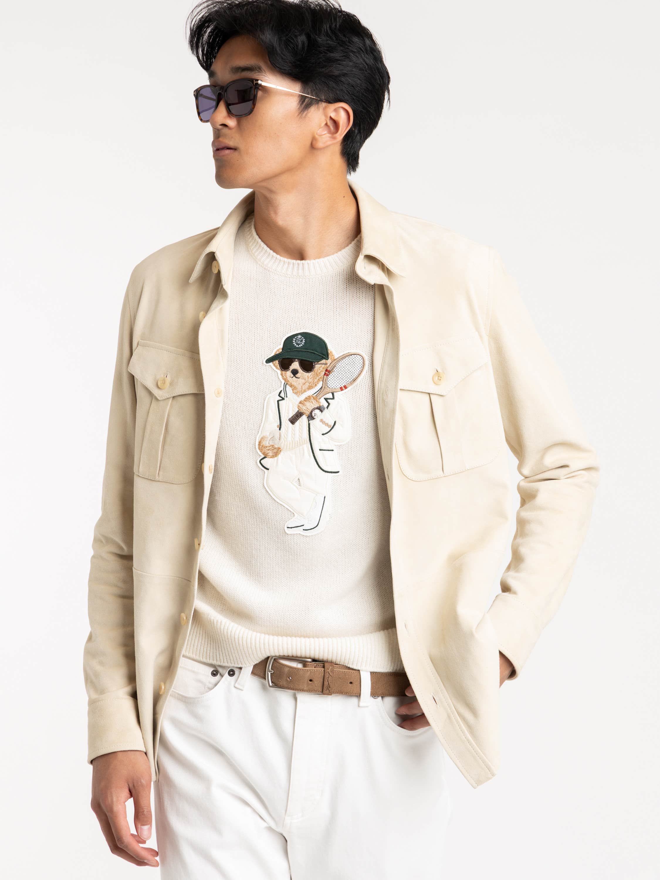 Beige Suede Leather Jacket