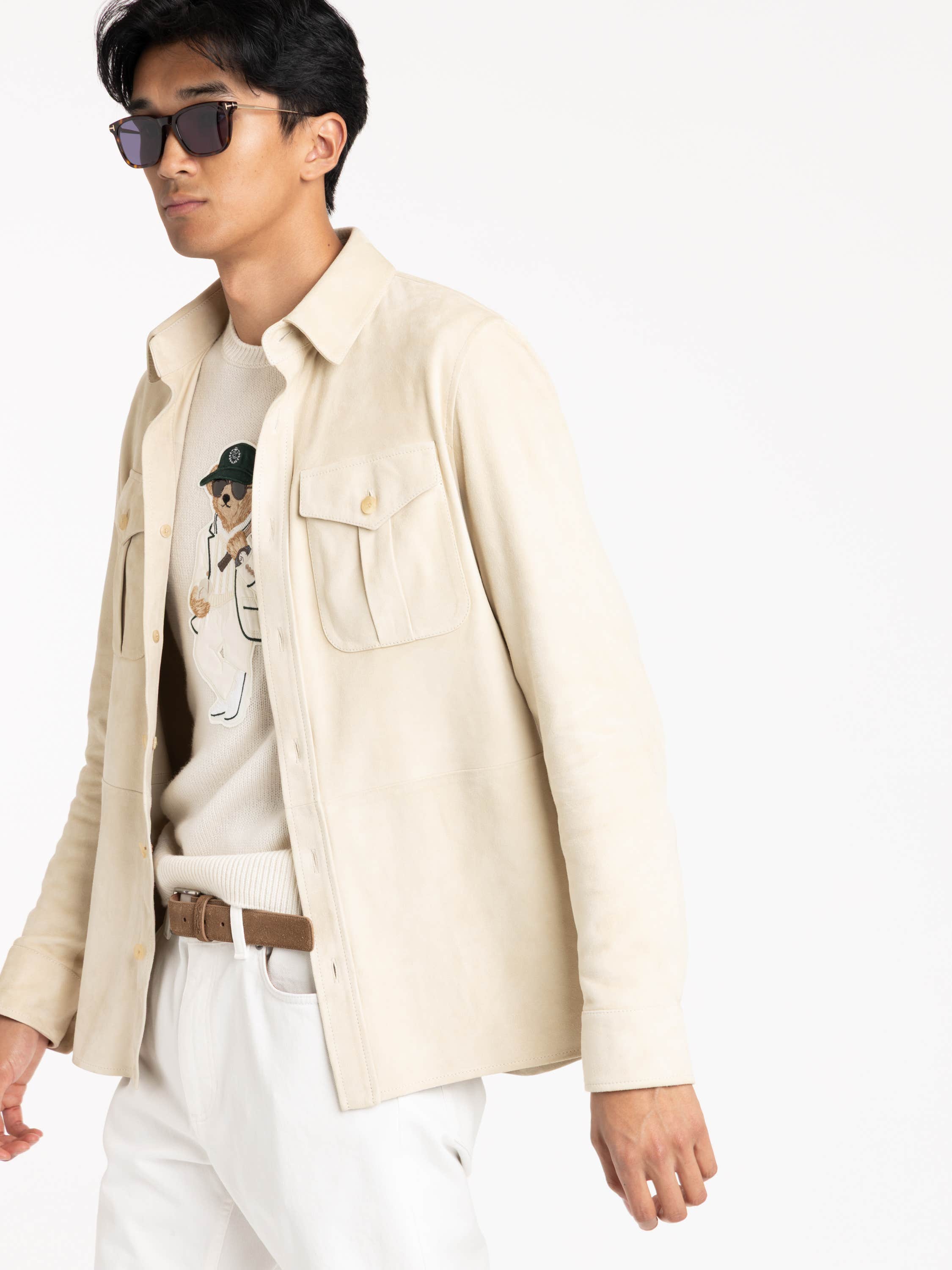 Beige Suede Leather Jacket