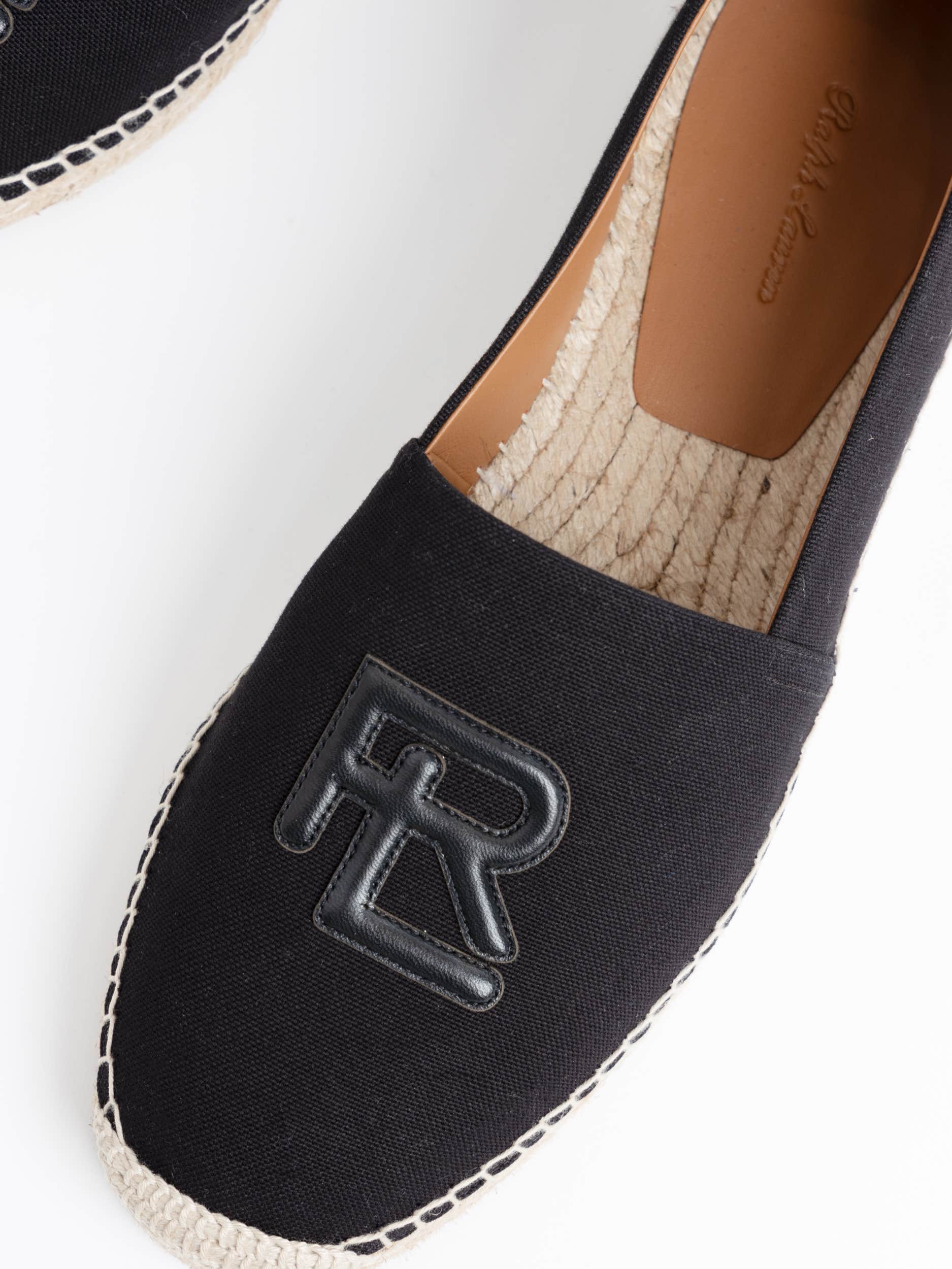 Black Bowsworth Canvas Espadrille with RL Logo