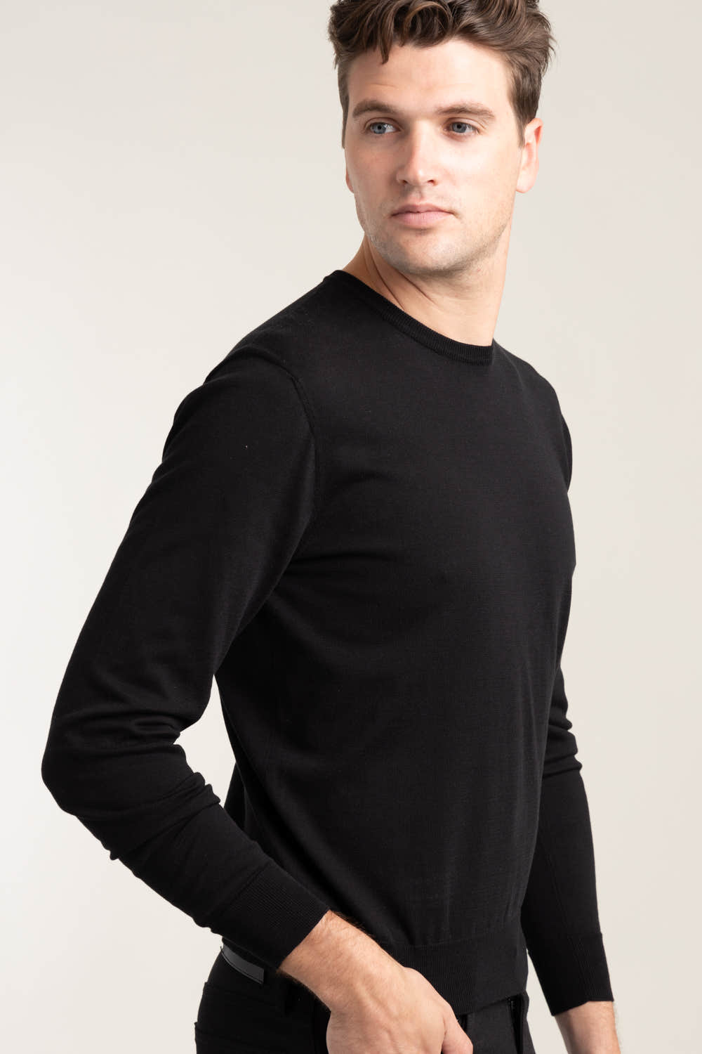 Black Cotton Sweater