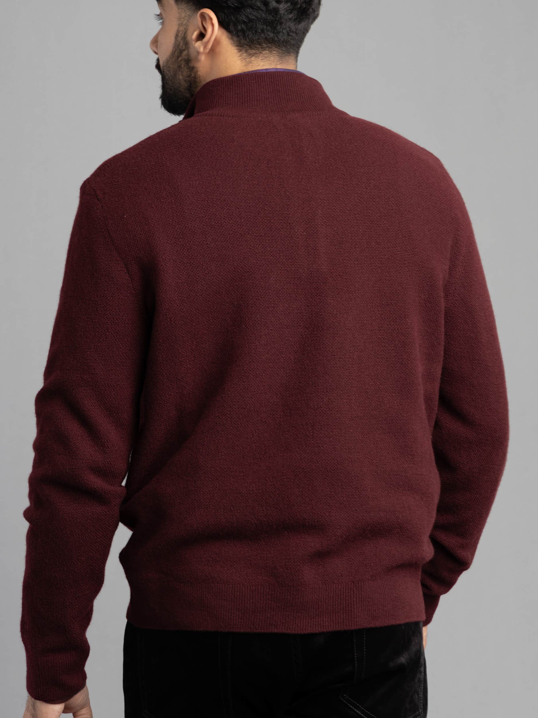 Cashmere Birdseye Quarter Zip Sweater
