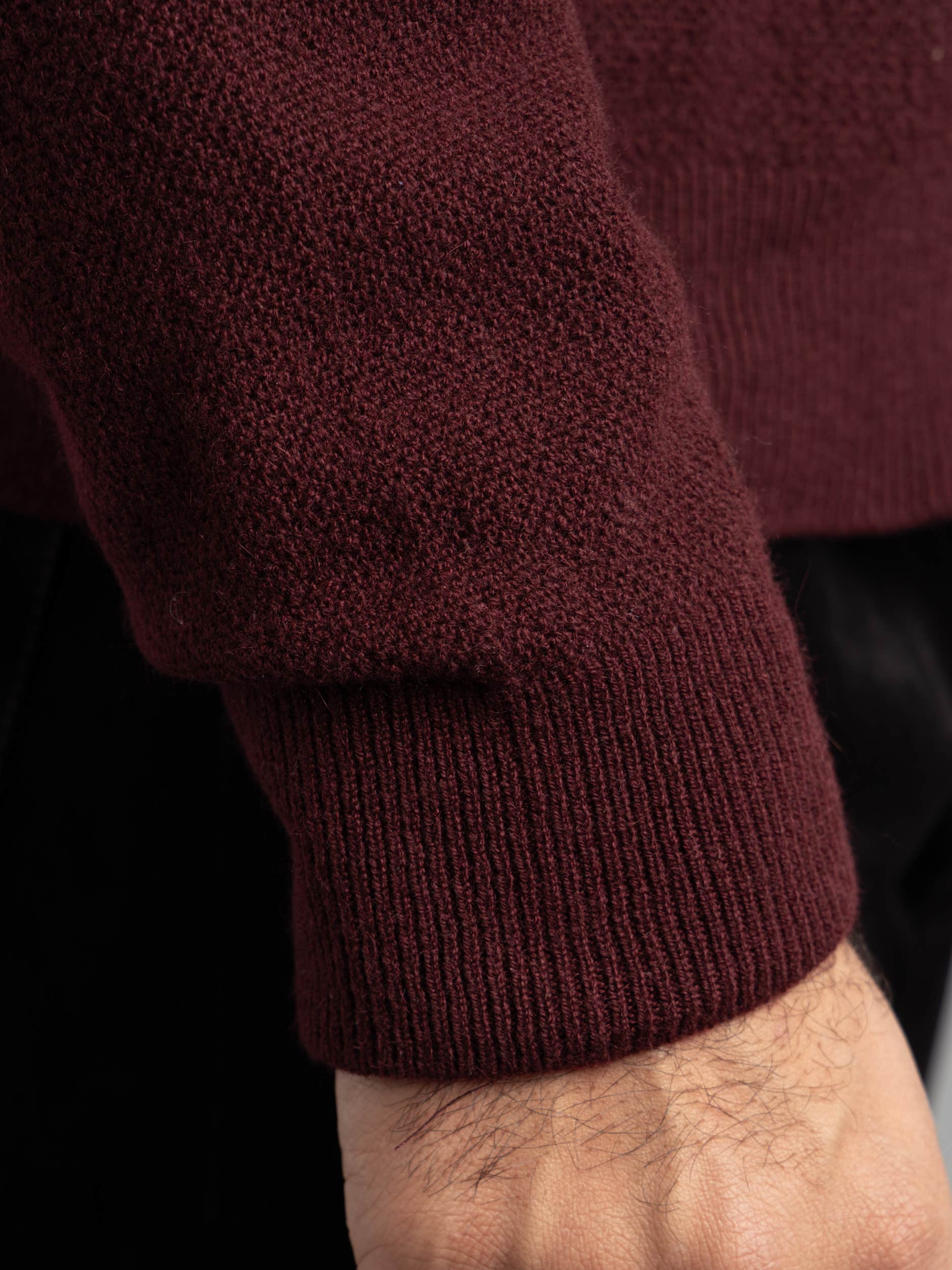 Cashmere Birdseye Quarter Zip Sweater