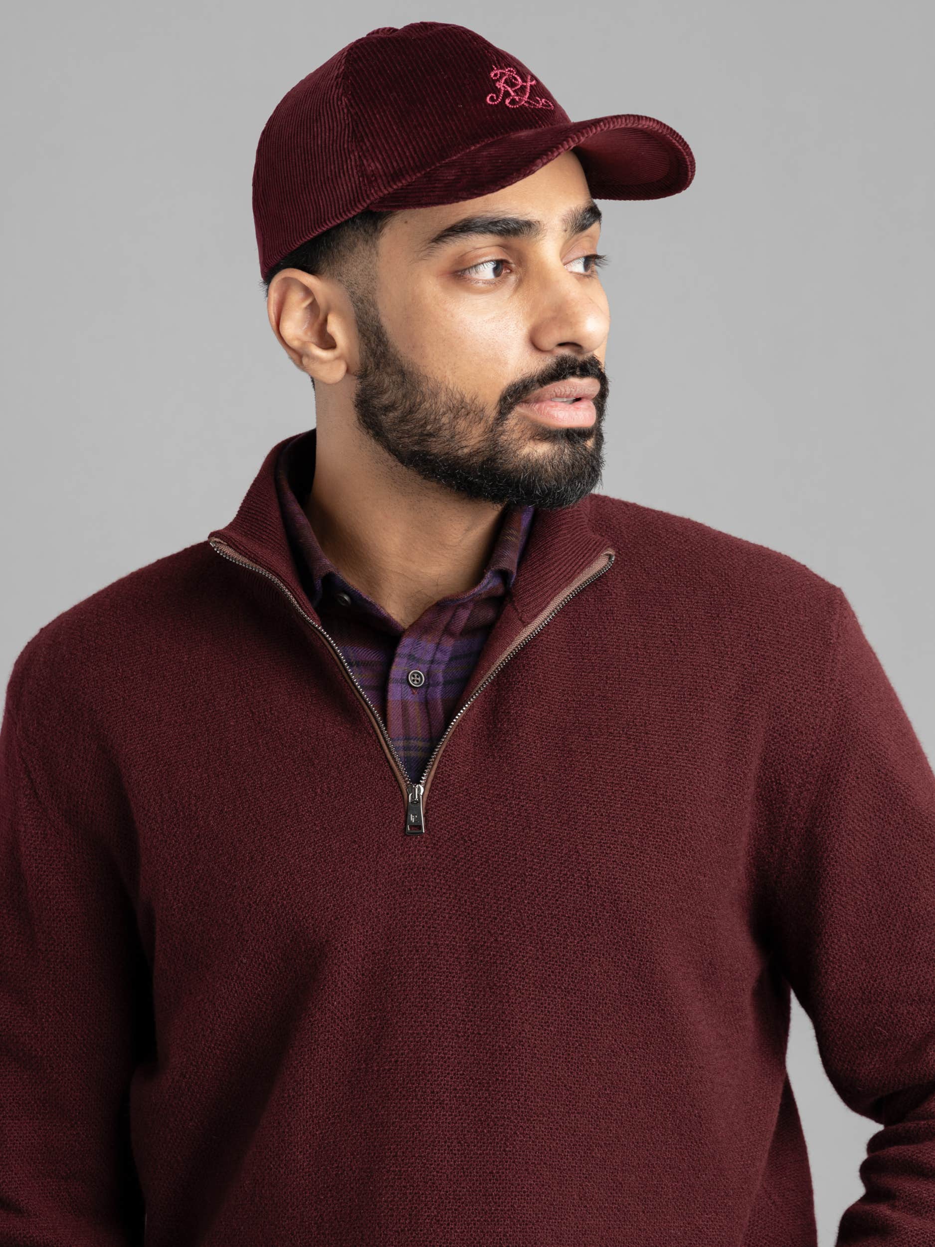 Cashmere Birdseye Quarter Zip Sweater