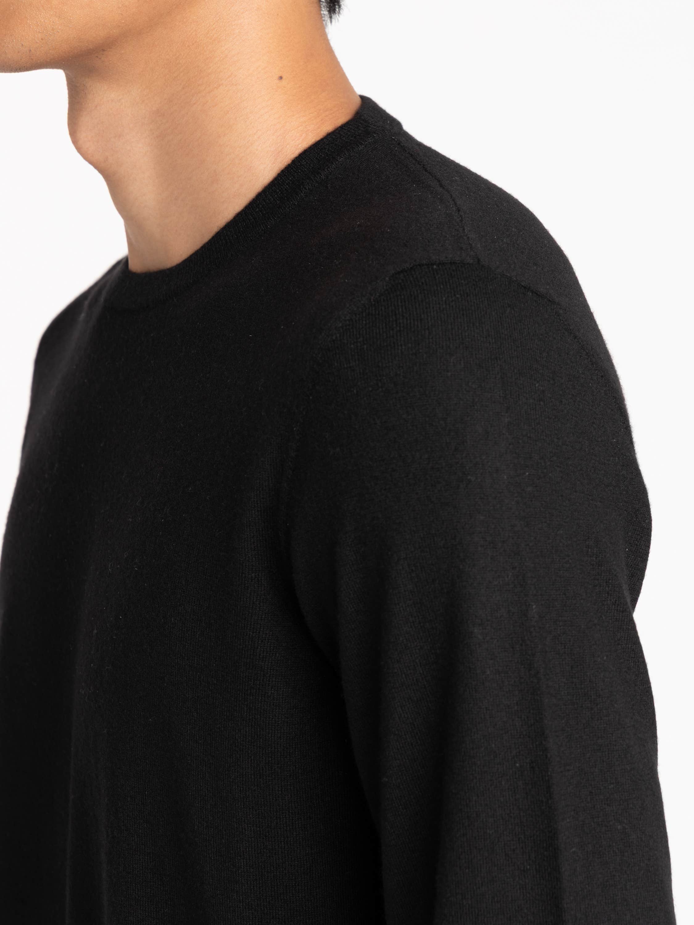 Black Cashmere Longsleeve Crewneck Sweater