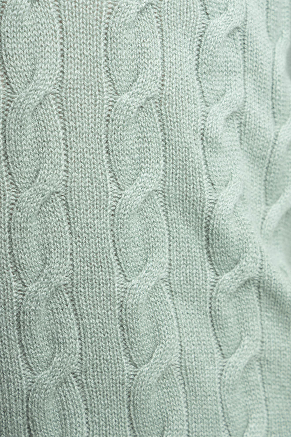 Green Cable Knit Cashmere Sweater