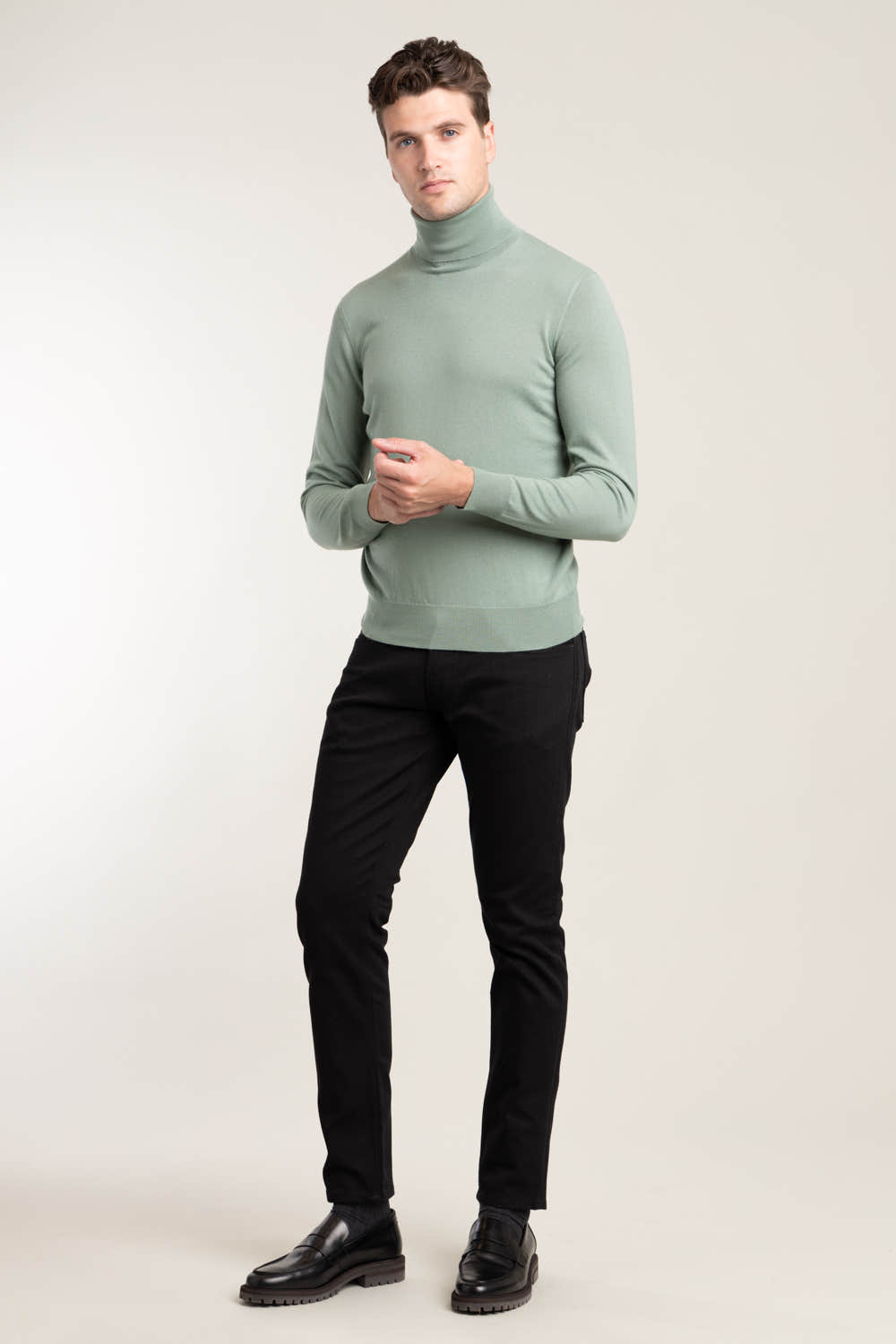 Green Cashmere Turtleneck