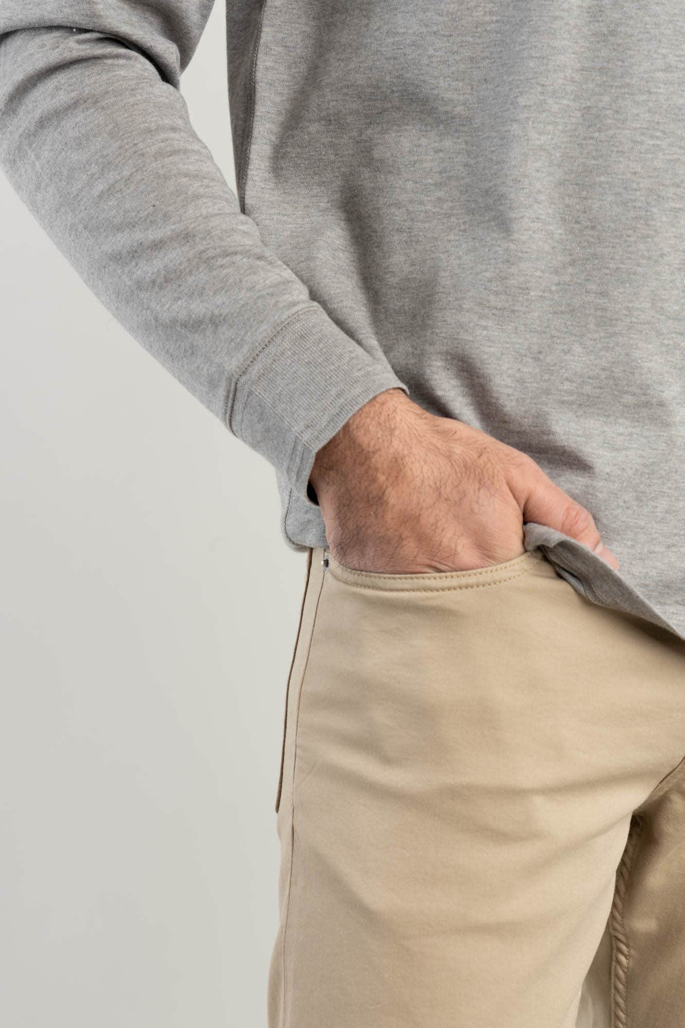 Grey Interlock Henley Shirt