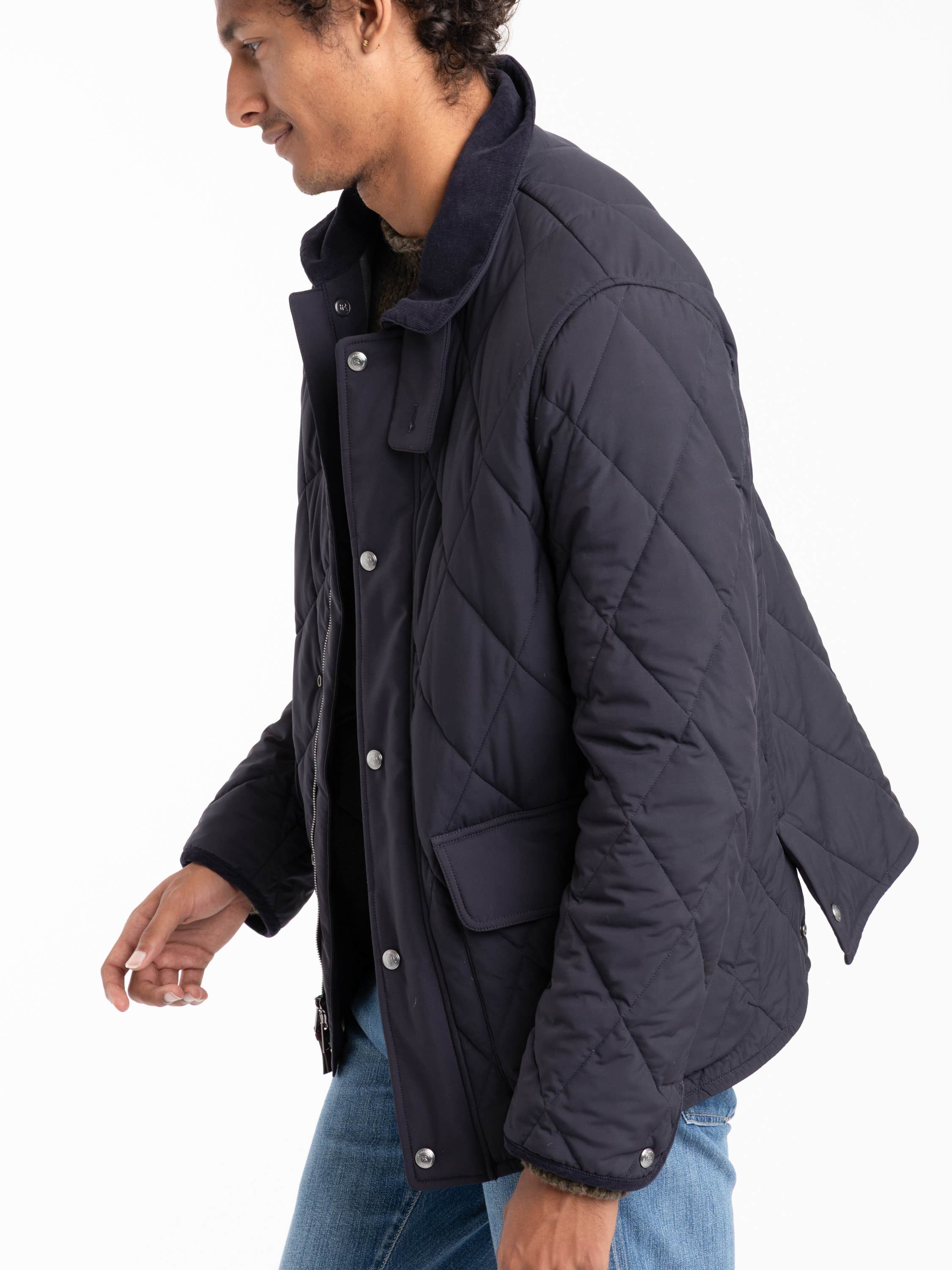Navy Carleton Quilted Down Jacket