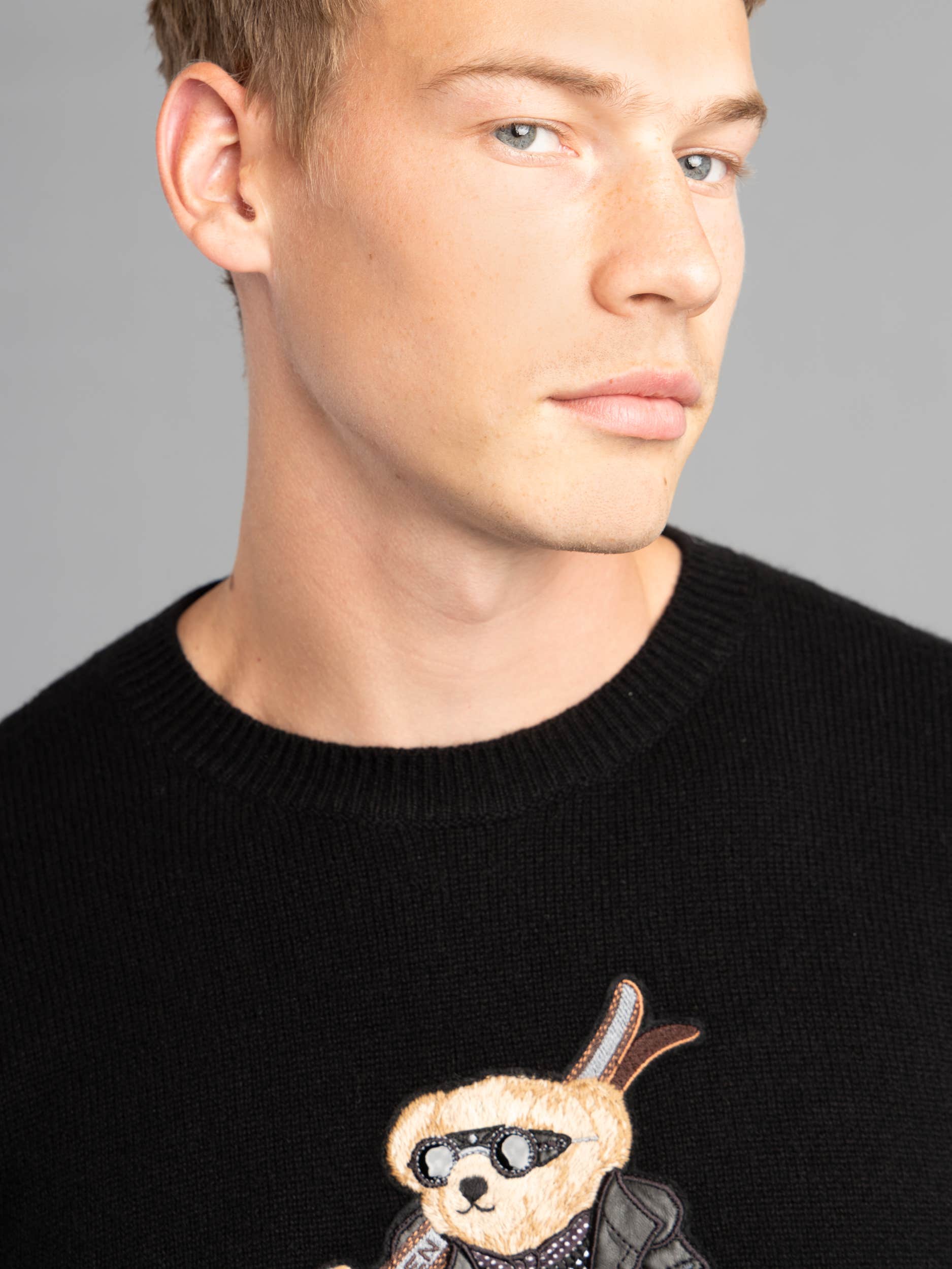 Black Ski Polo Bear Cashmere Sweater
