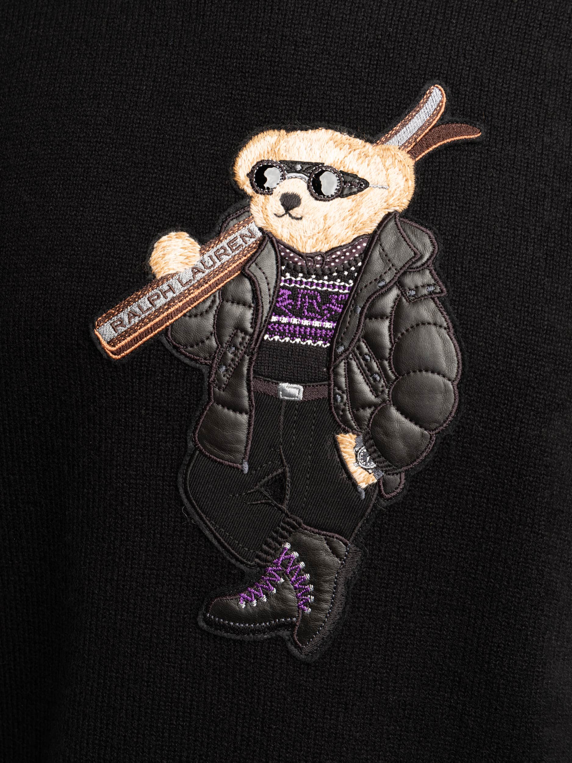Black Ski Polo Bear Cashmere Sweater