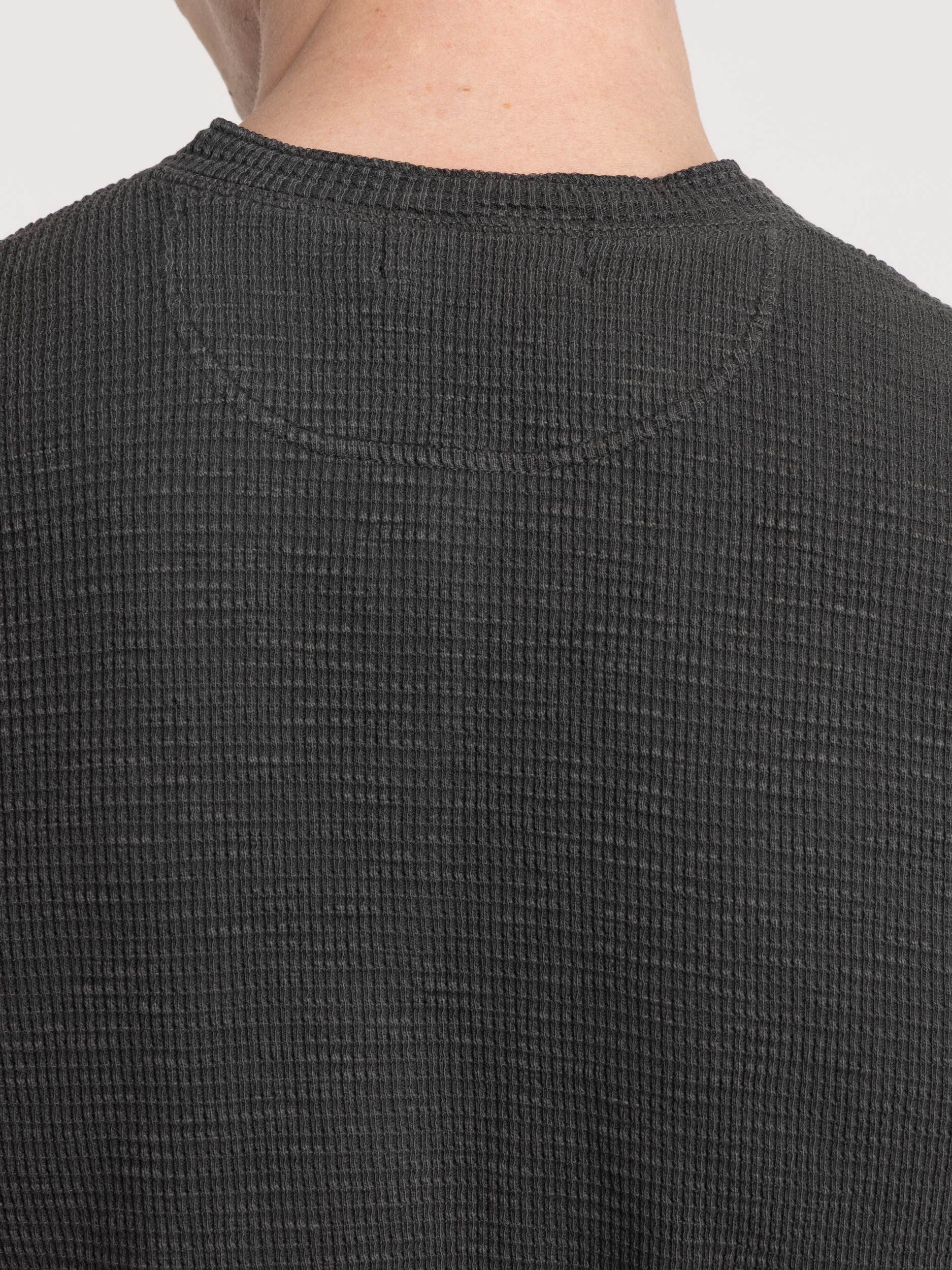 Black Short Sleeve Waffle Shirt