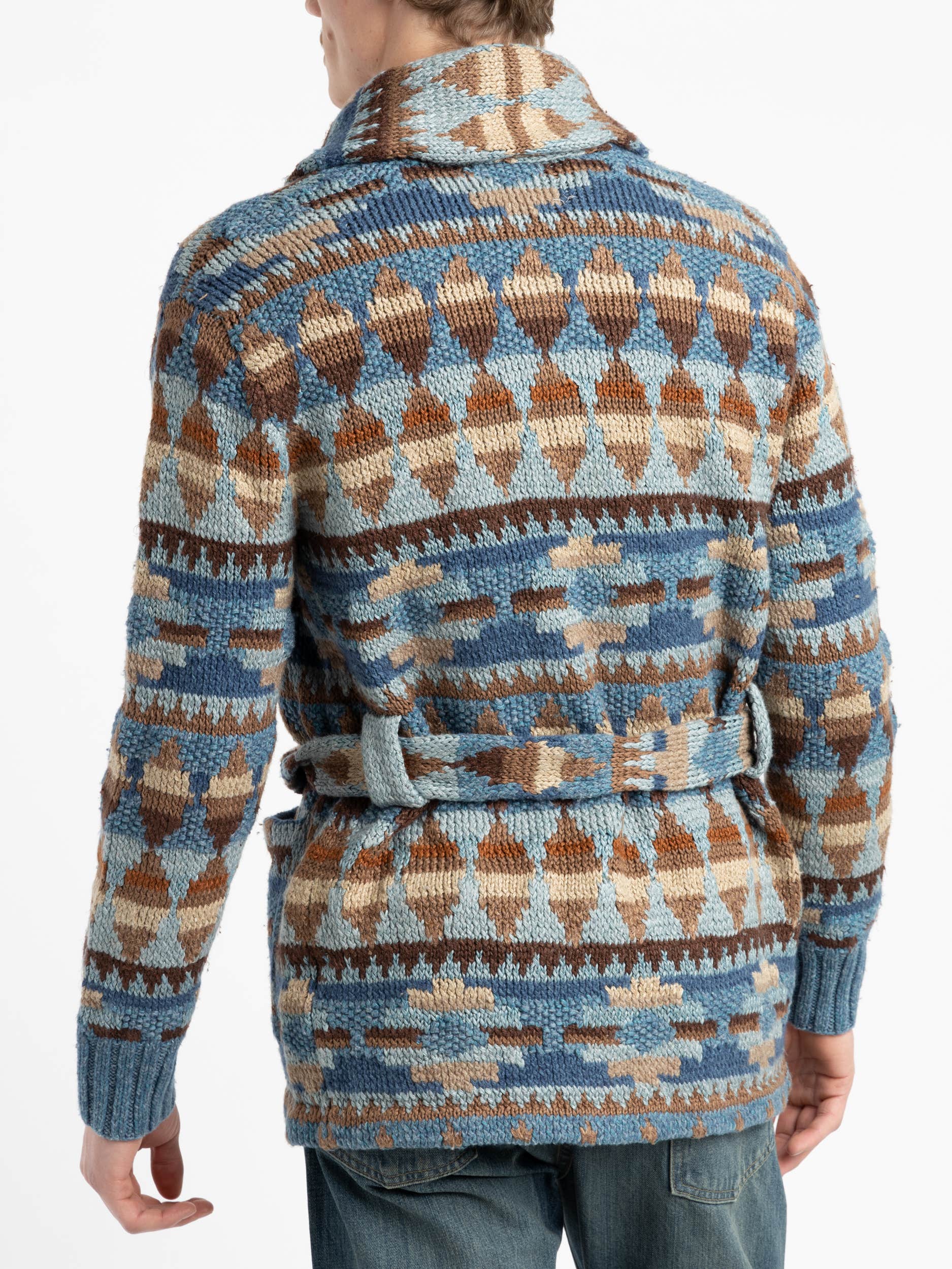 Hand-Knit Linen-Blend Belted Cardigan