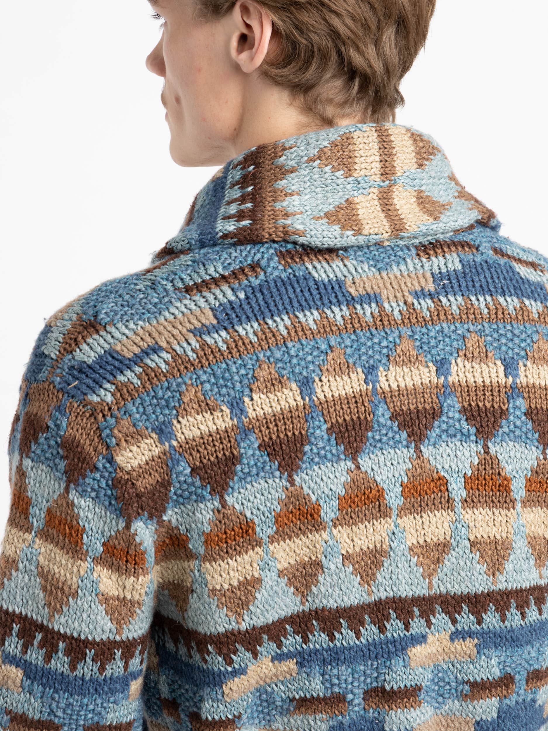 Hand-Knit Linen-Blend Belted Cardigan