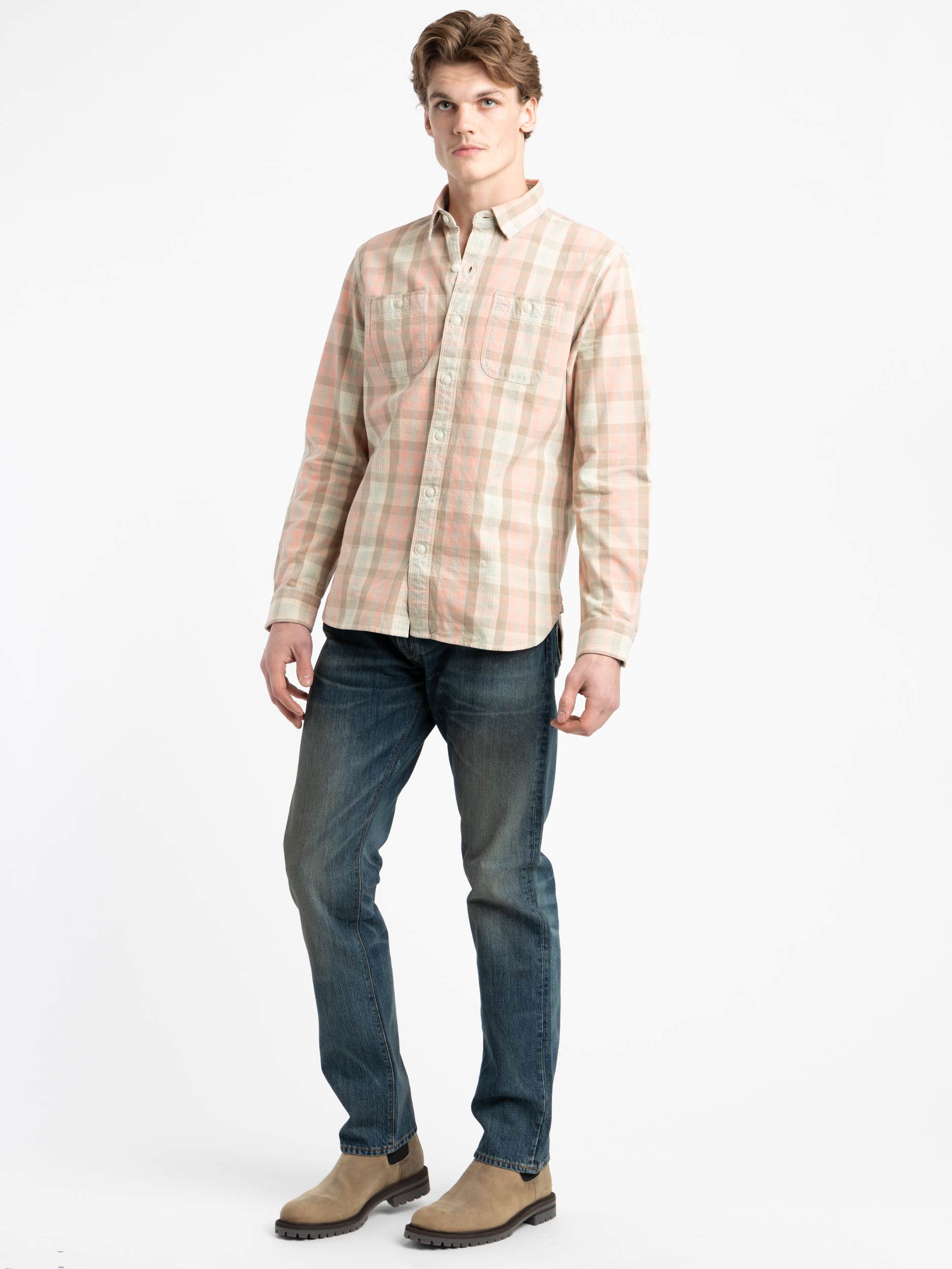 Pink Plaid Woven Workshirt