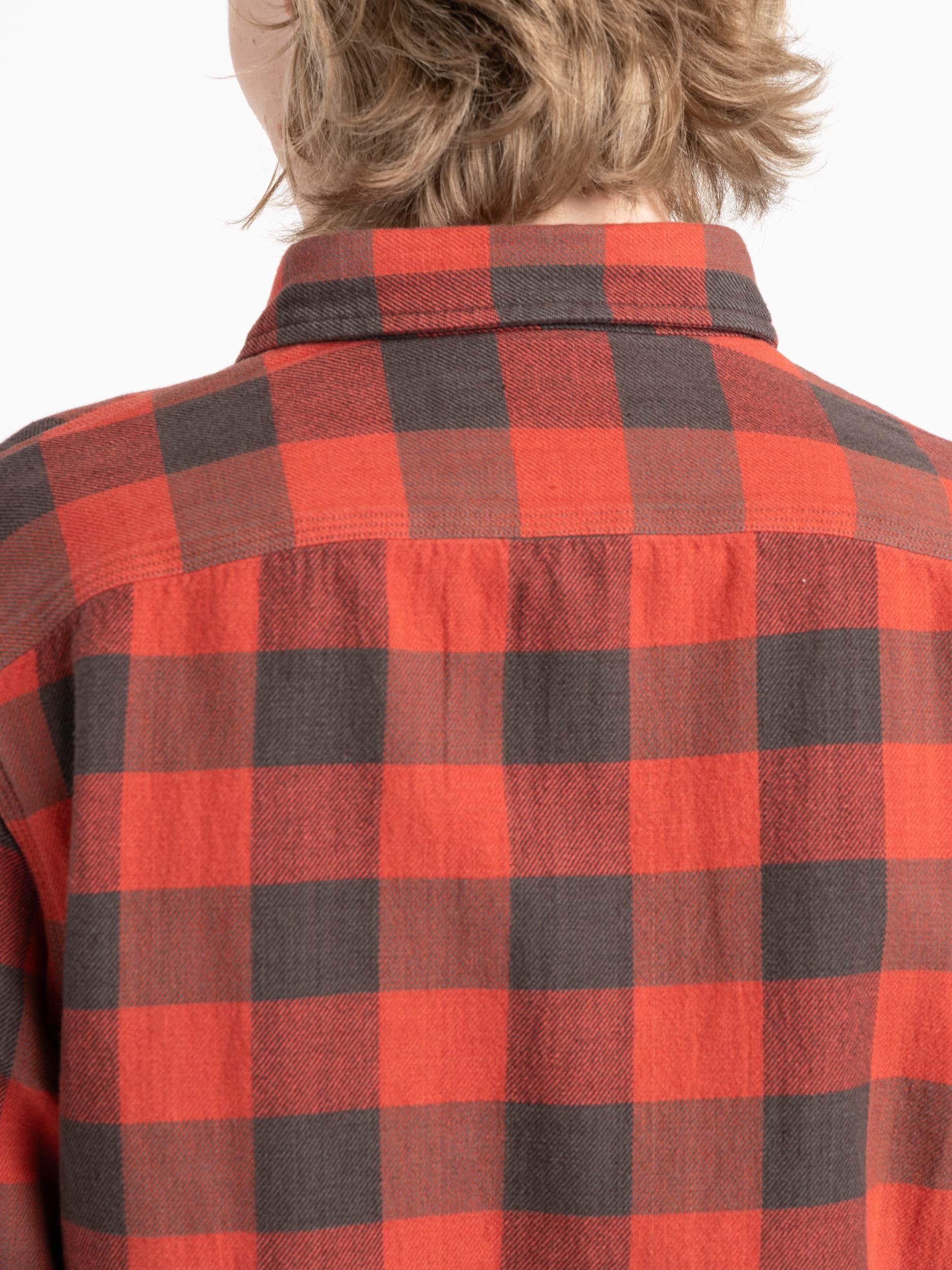 Red/Black Buffalo Plaid Twill Workshirt