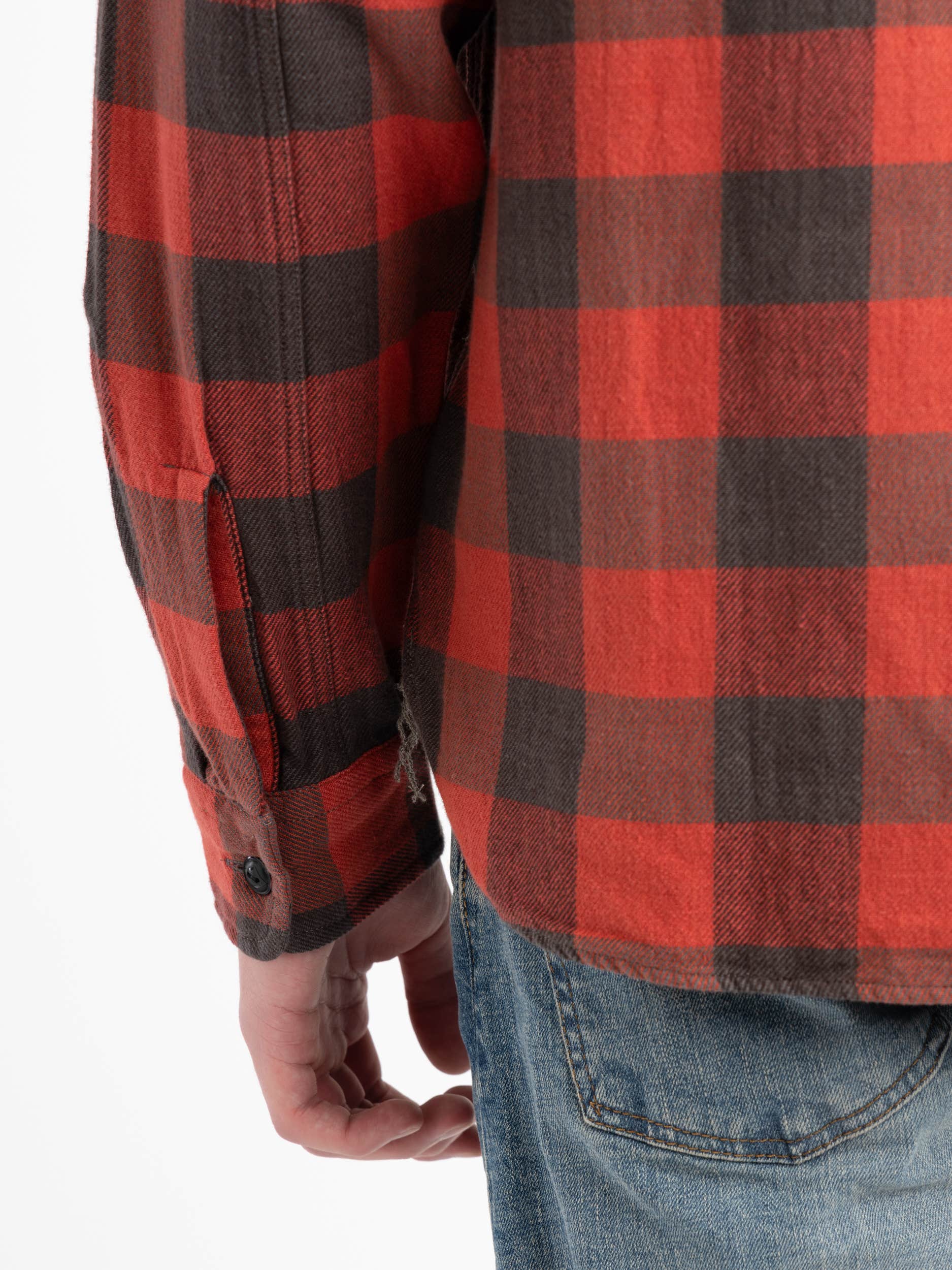 Red/Black Buffalo Plaid Twill Workshirt